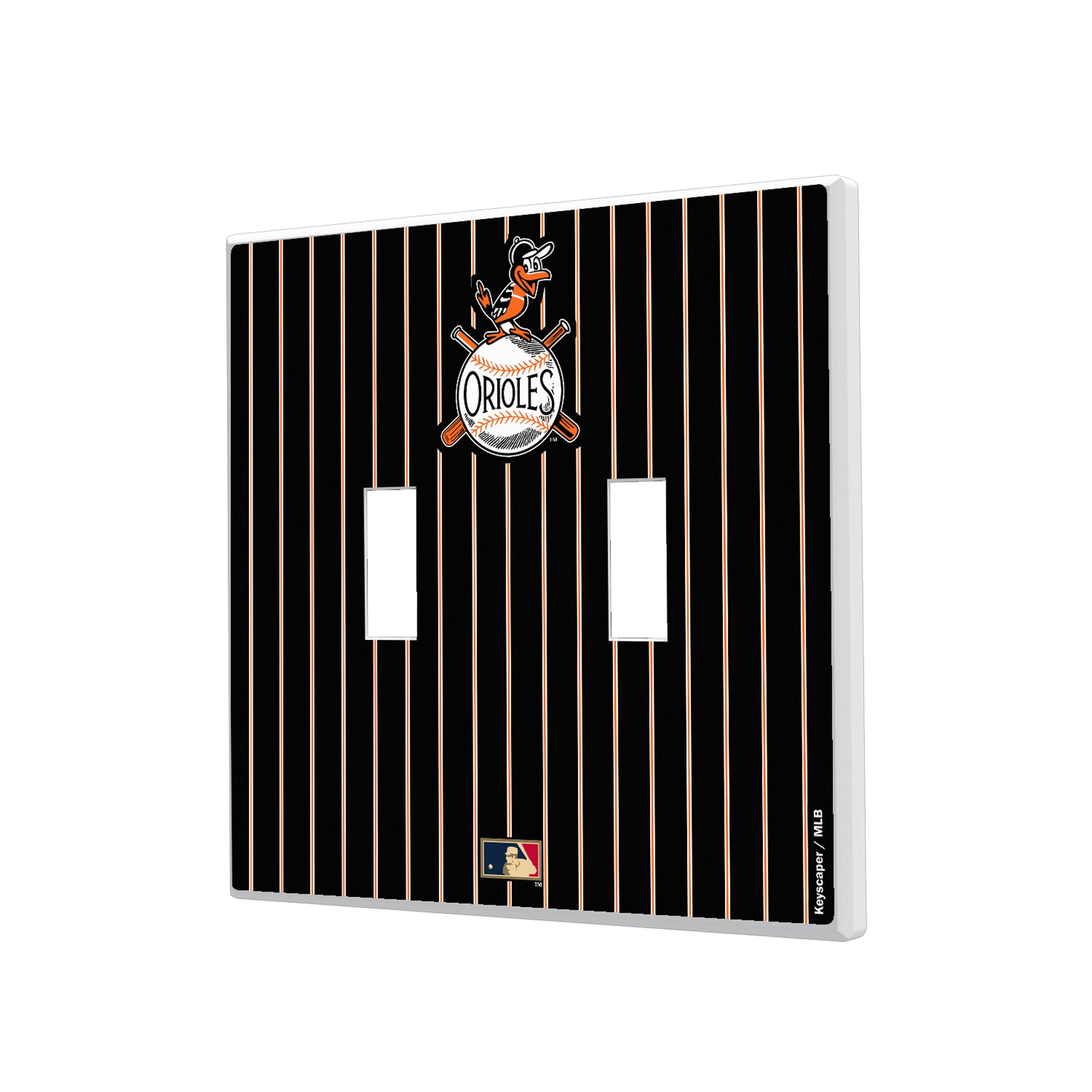 Baltimore Orioles 1954-1963 - Cooperstown Collection Pinstripe Hidden-Screw Light Switch Plate#Style_Double Toggle