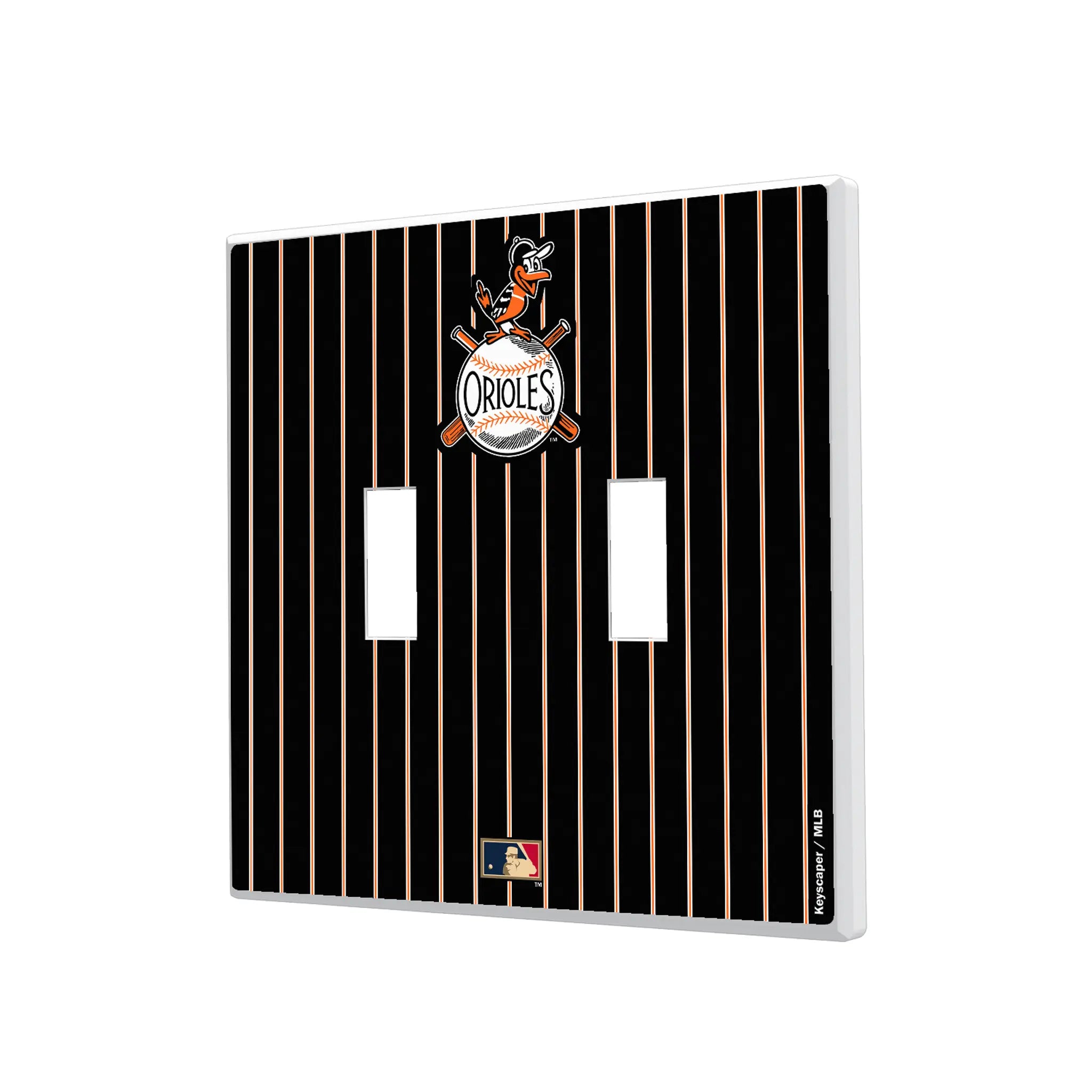Baltimore Orioles 1954-1963 - Cooperstown Collection Pinstripe Hidden-Screw Light Switch Plate#Style_Double Toggle