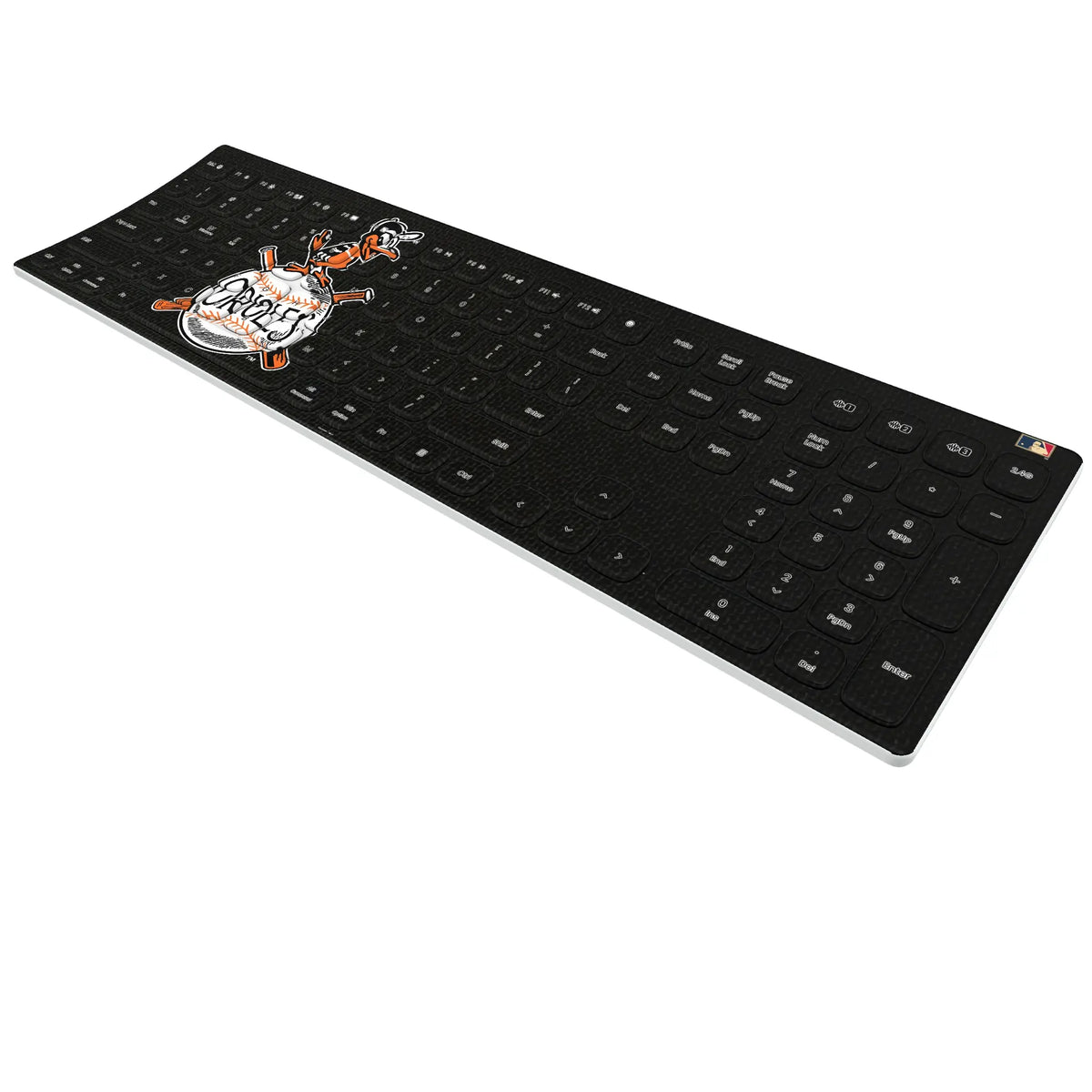 Baltimore Orioles 1954-1963 - Cooperstown Collection Solid KKB605 Curved Wireless Keyboard - Isometric View