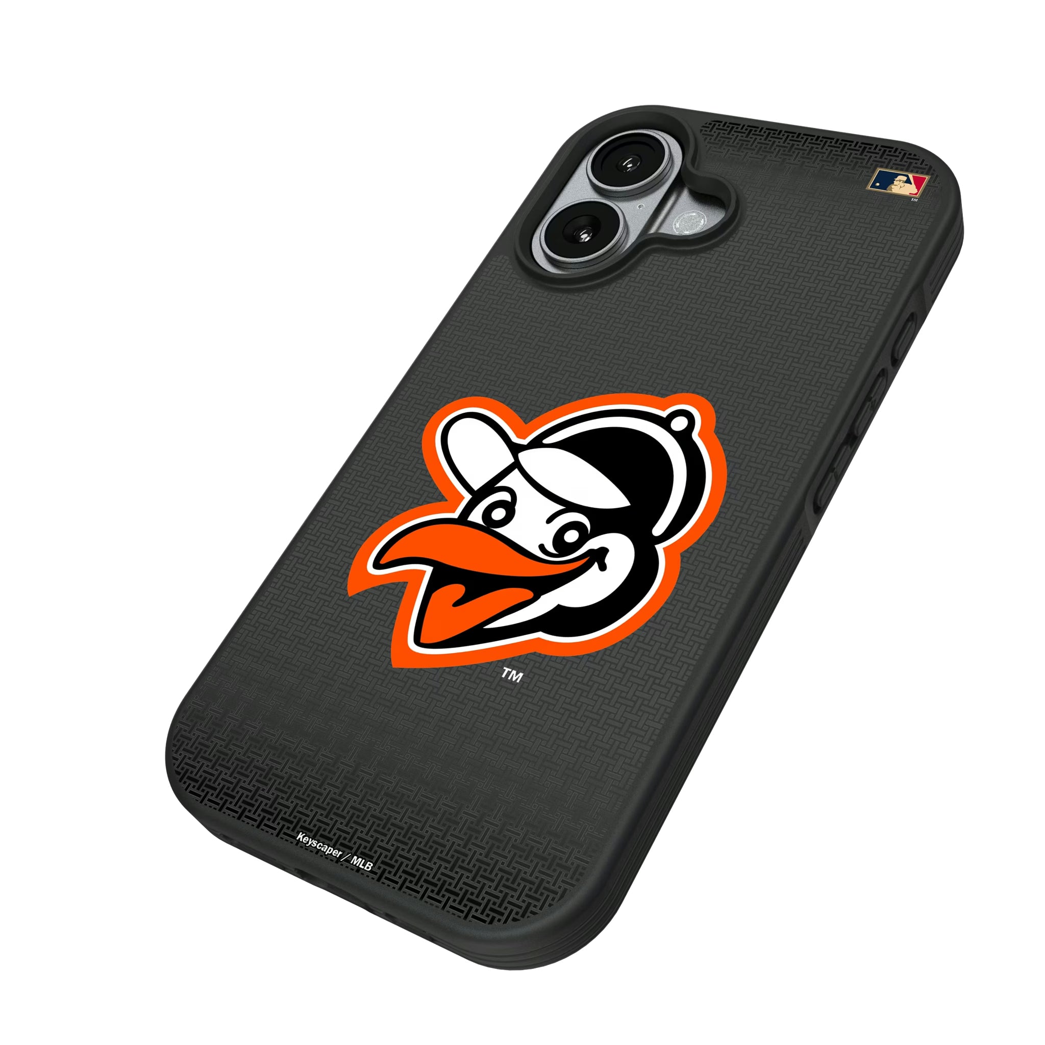 Baltimore Orioles 1955 - Cooperstown Collection Linen iPhone Bump Phone Case for Apple iPhone - Isometric View#Device_iPhone 17