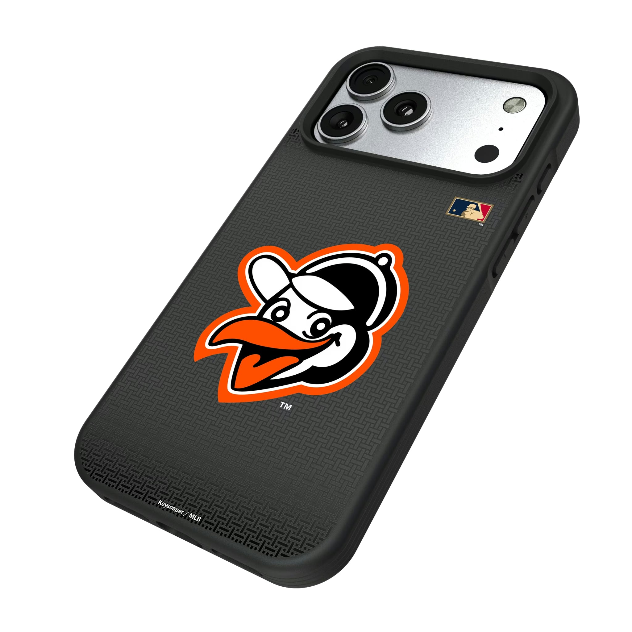Baltimore Orioles 1955 - Cooperstown Collection Linen iPhone Bump Phone Case for Apple iPhone - Isometric View#Device_iPhone 17 Pro Max