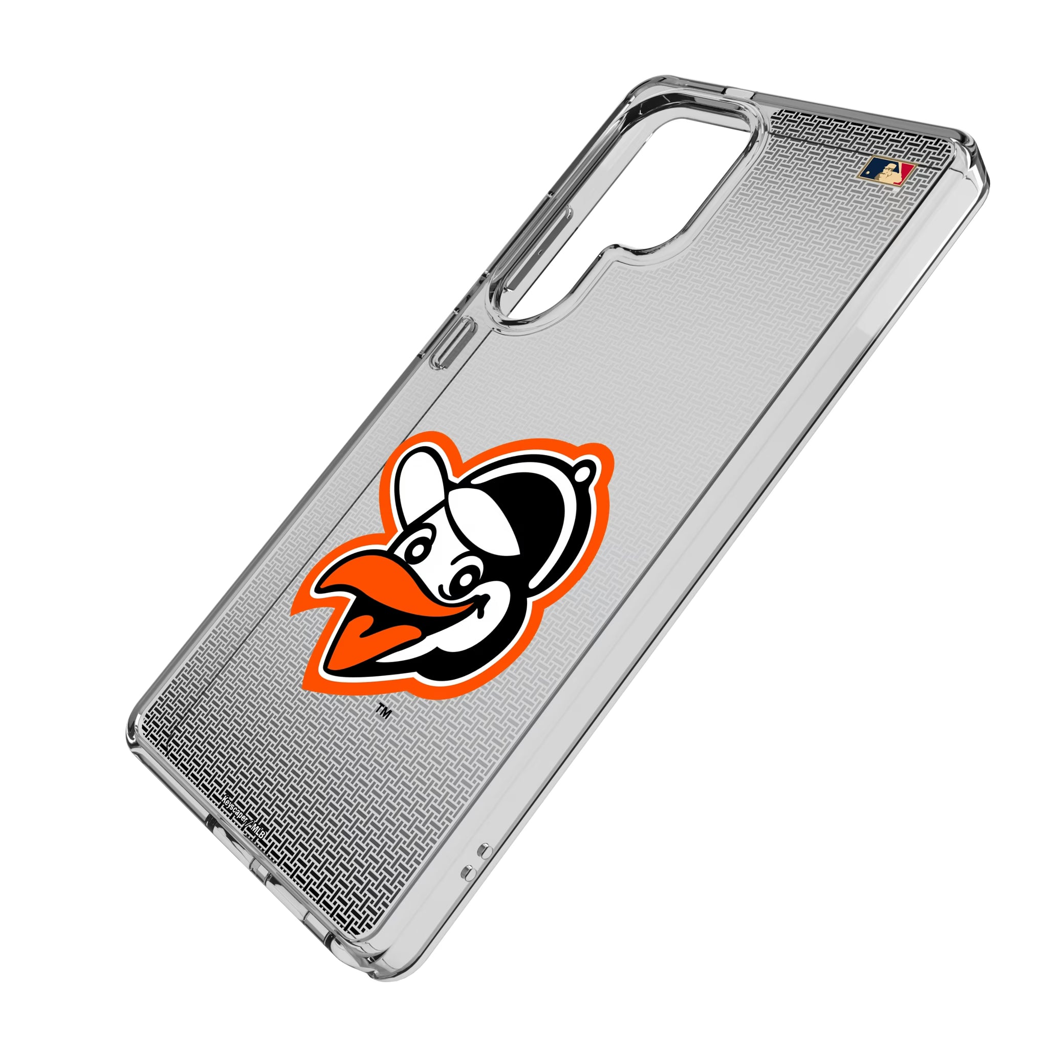 Baltimore Orioles 1955 - Cooperstown Collection Linen Galaxy Clear Phone Case for Samsung Galaxy - Isometric View