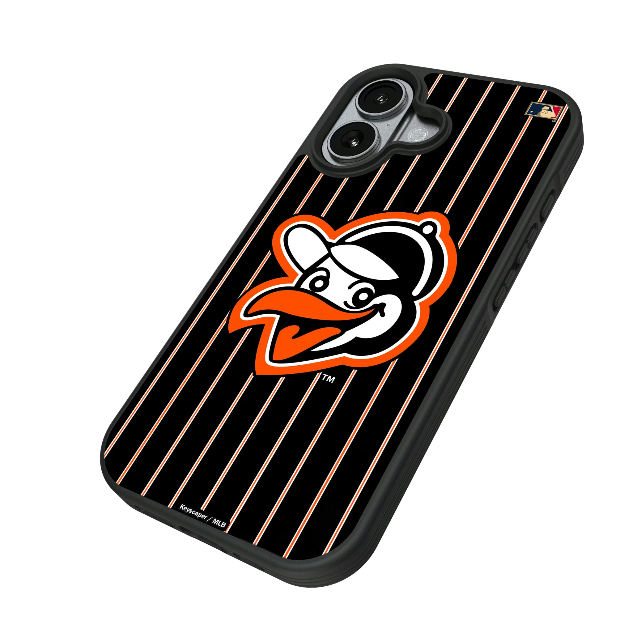 Baltimore Orioles 1955 - Cooperstown Collection Pinstripe iPhone Bump Phone Case for Apple iPhone - Isometric View#Device_iPhone 17