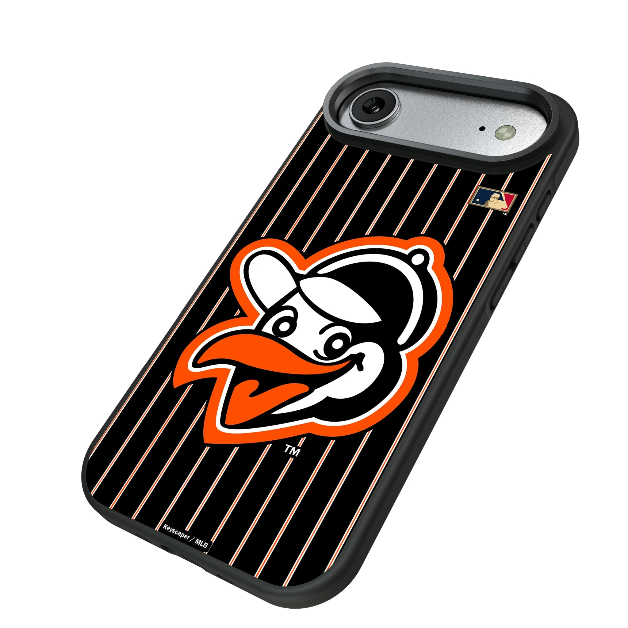 Baltimore Orioles 1955 - Cooperstown Collection Pinstripe iPhone Bump Phone Case for Apple iPhone - Isometric View#Device_iPhone Air