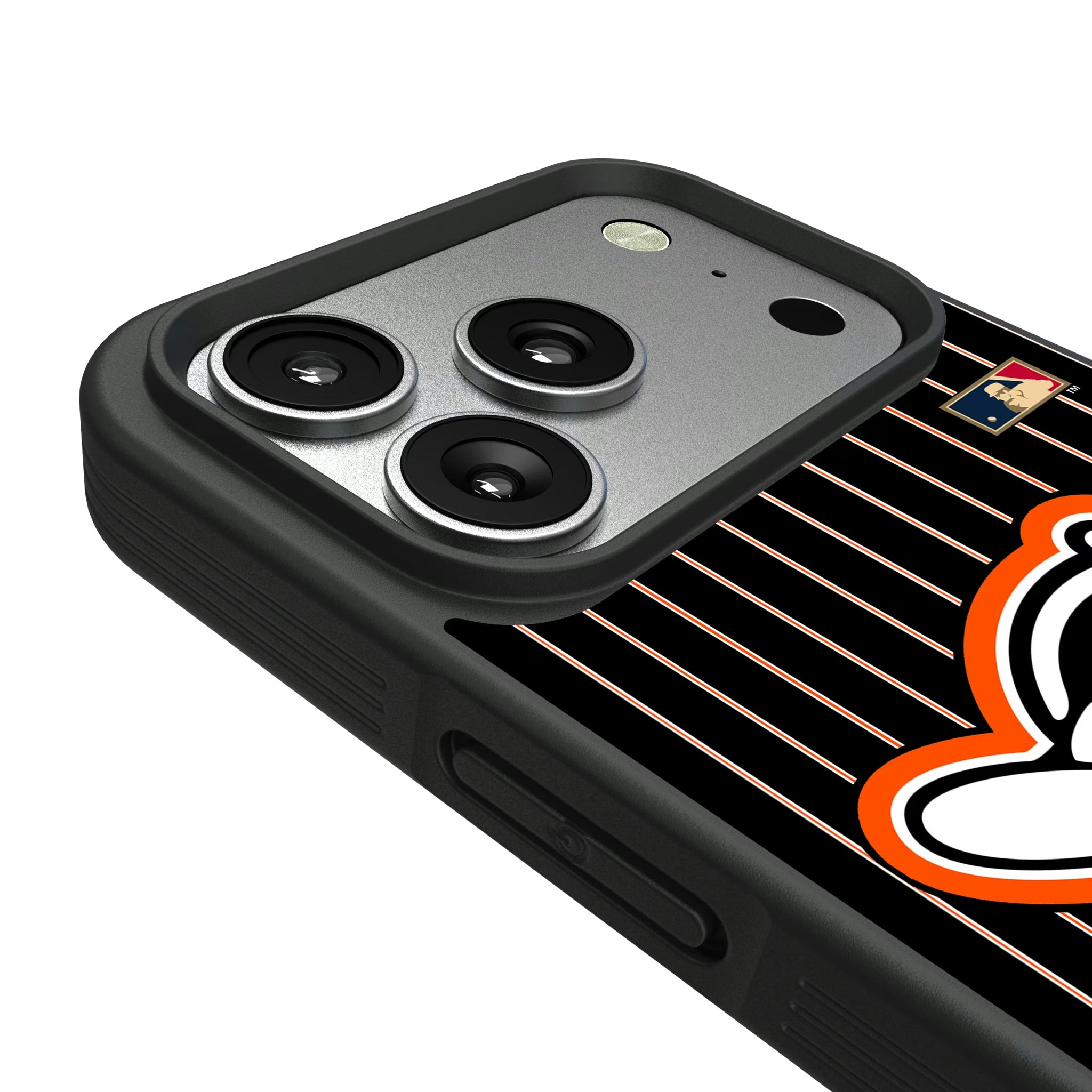Baltimore Orioles 1955 - Cooperstown Collection Pinstripe iPhone Bump Phone Case for Apple iPhone - Detail#Device_iPhone 17 Pro