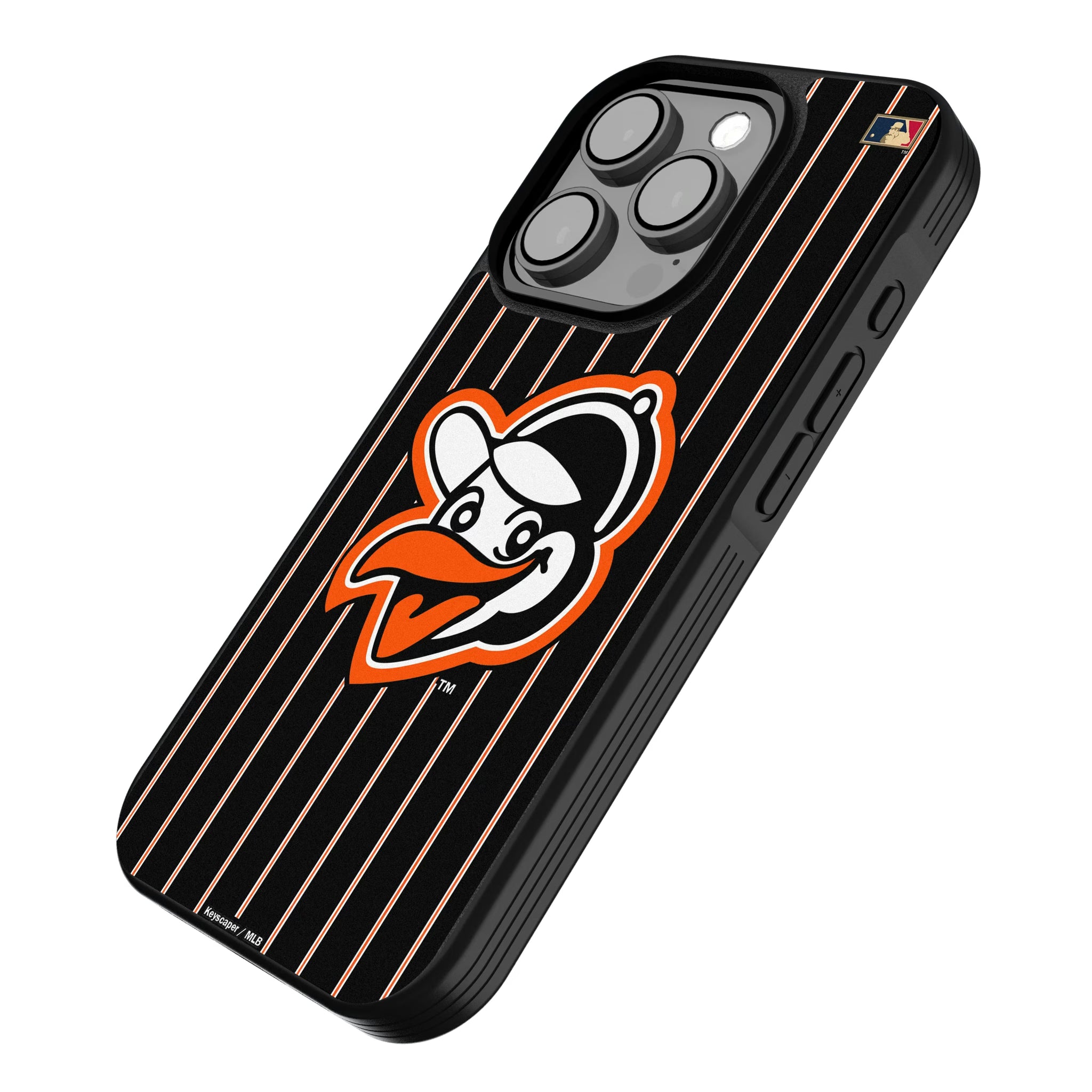 Baltimore Orioles 1955 - Cooperstown Collection Pinstripe iPhone Bump Phone Case for Apple iPhone - Isometric View
