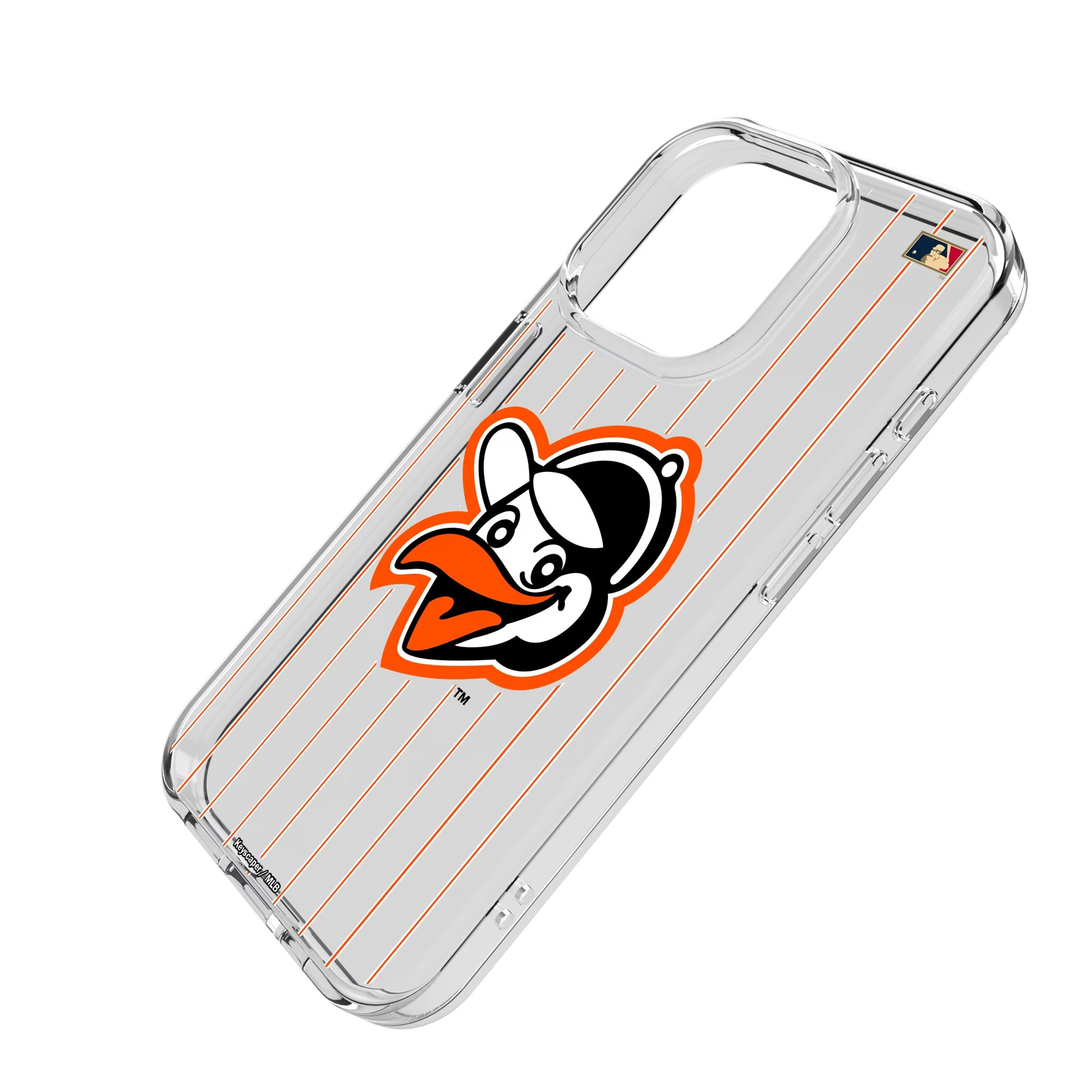 Baltimore Orioles 1955 - Cooperstown Collection Pinstripe iPhone Clear Phone Case for Apple iPhone - Isometric View