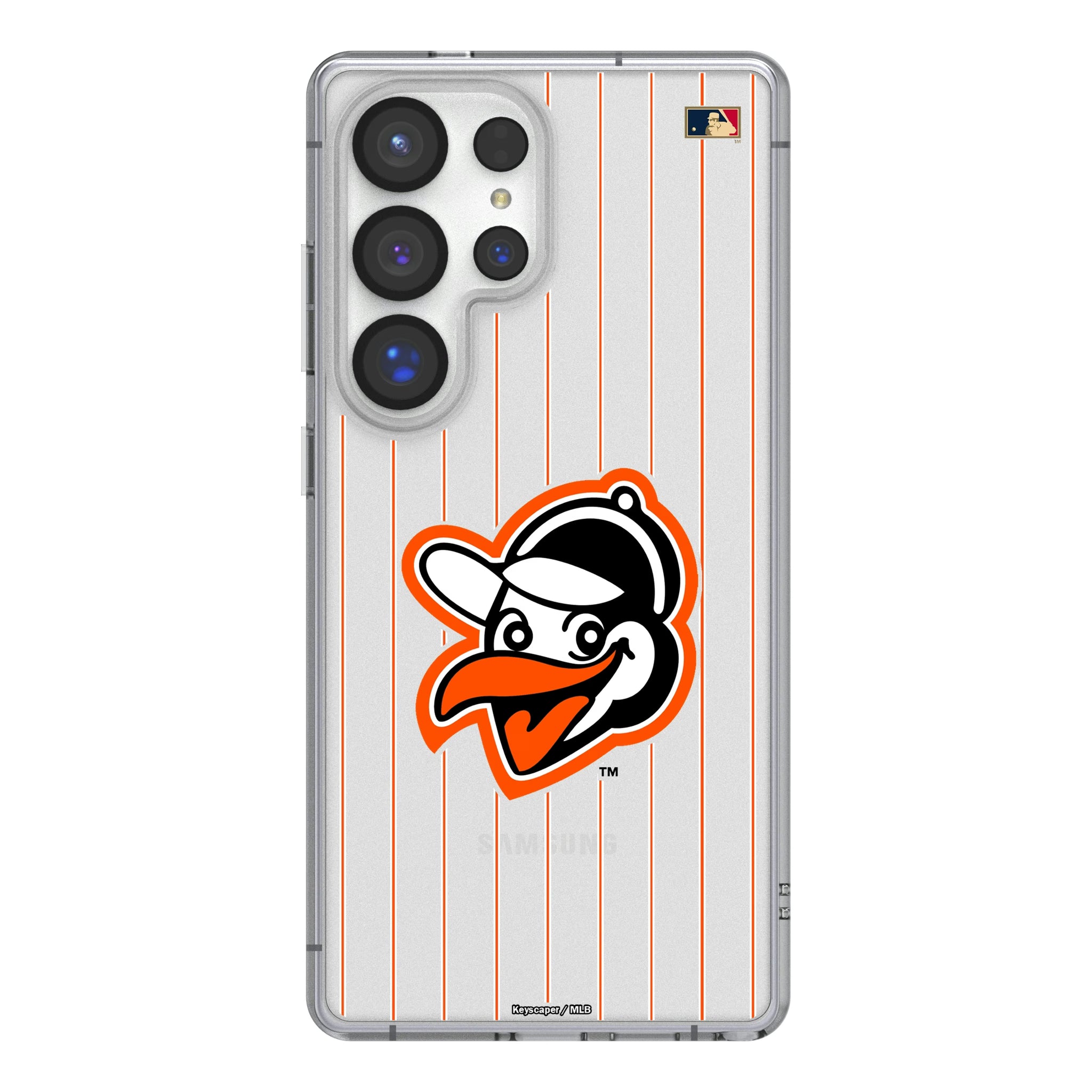 Baltimore Orioles 1955 - Cooperstown Collection Pinstripe Galaxy Clear Phone Case for Samsung Galaxy