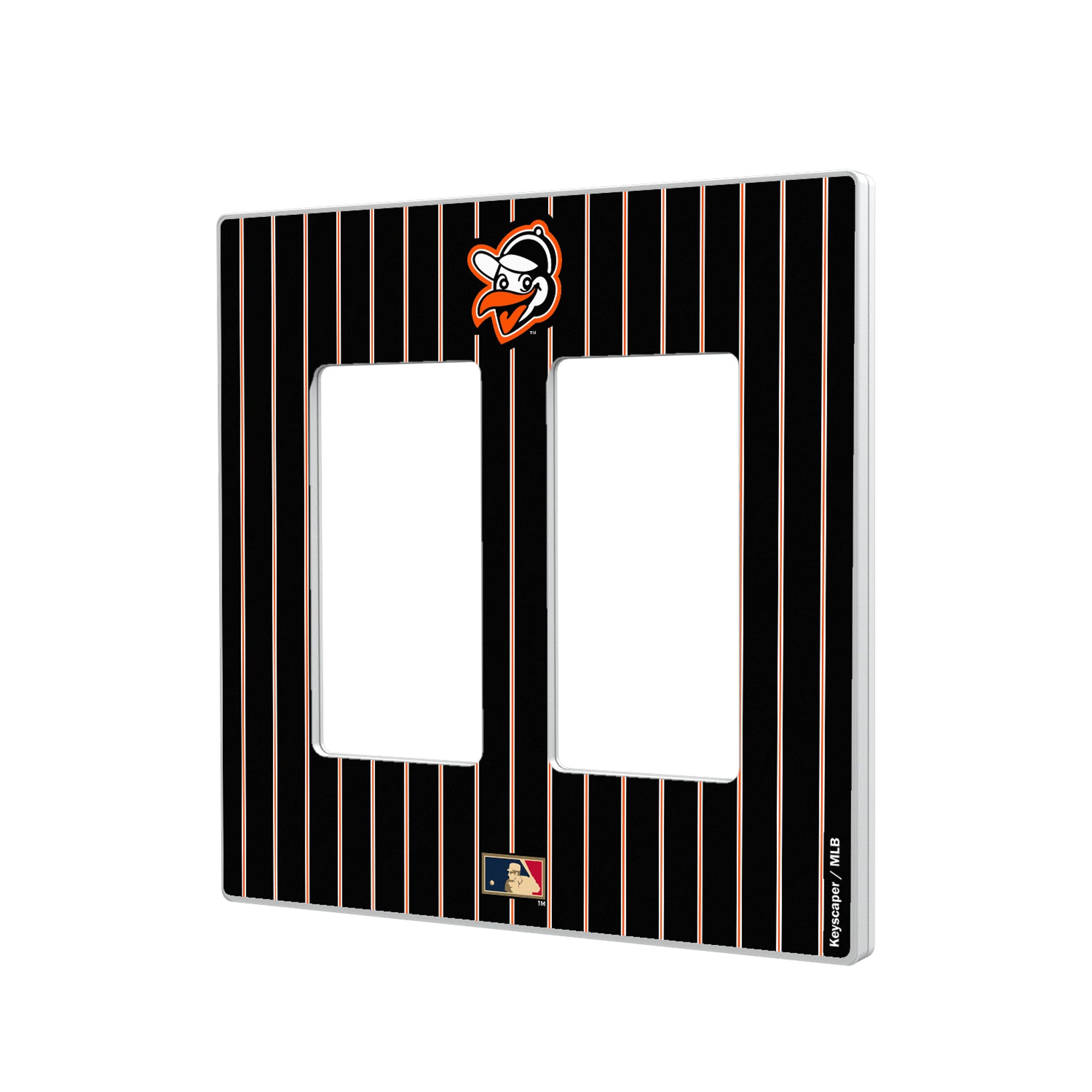 Baltimore Orioles 1955 - Cooperstown Collection Pinstripe Hidden-Screw Light Switch Plate#Style_Double Rocker