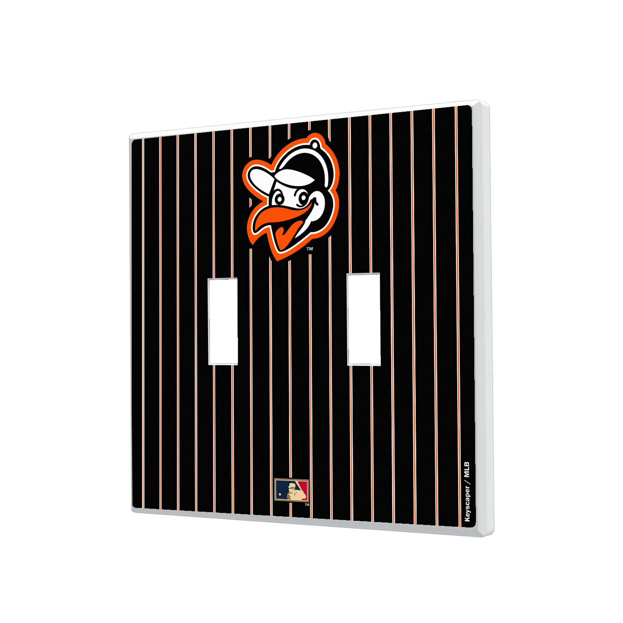 Baltimore Orioles 1955 - Cooperstown Collection Pinstripe Hidden-Screw Light Switch Plate#Style_Double Toggle