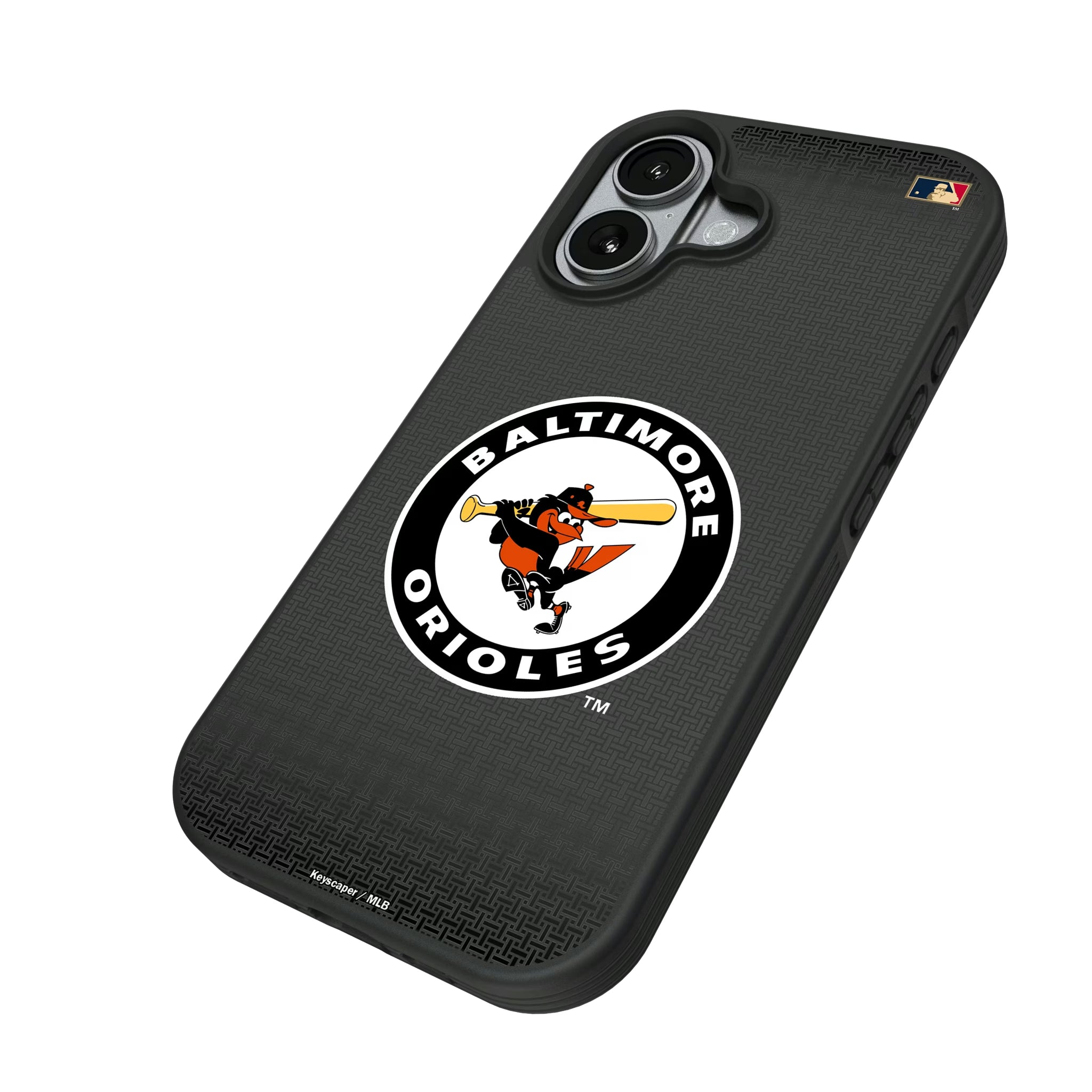 Baltimore Orioles 1966-1969 - Cooperstown Collection Linen iPhone Bump Phone Case for Apple iPhone - Isometric View#Device_iPhone 17