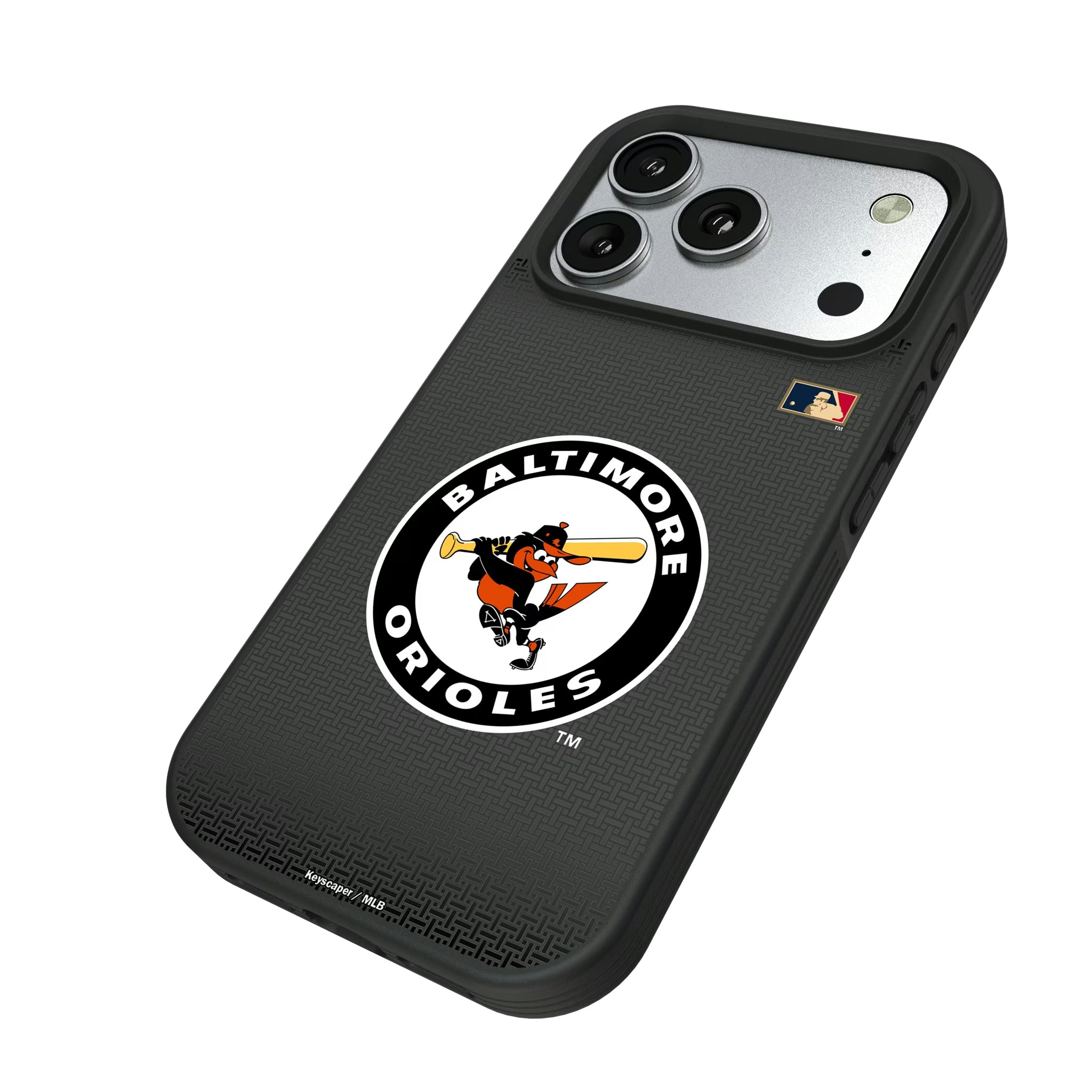 Baltimore Orioles 1966-1969 - Cooperstown Collection Linen iPhone Bump Phone Case for Apple iPhone - Isometric View#Device_iPhone 17 Pro
