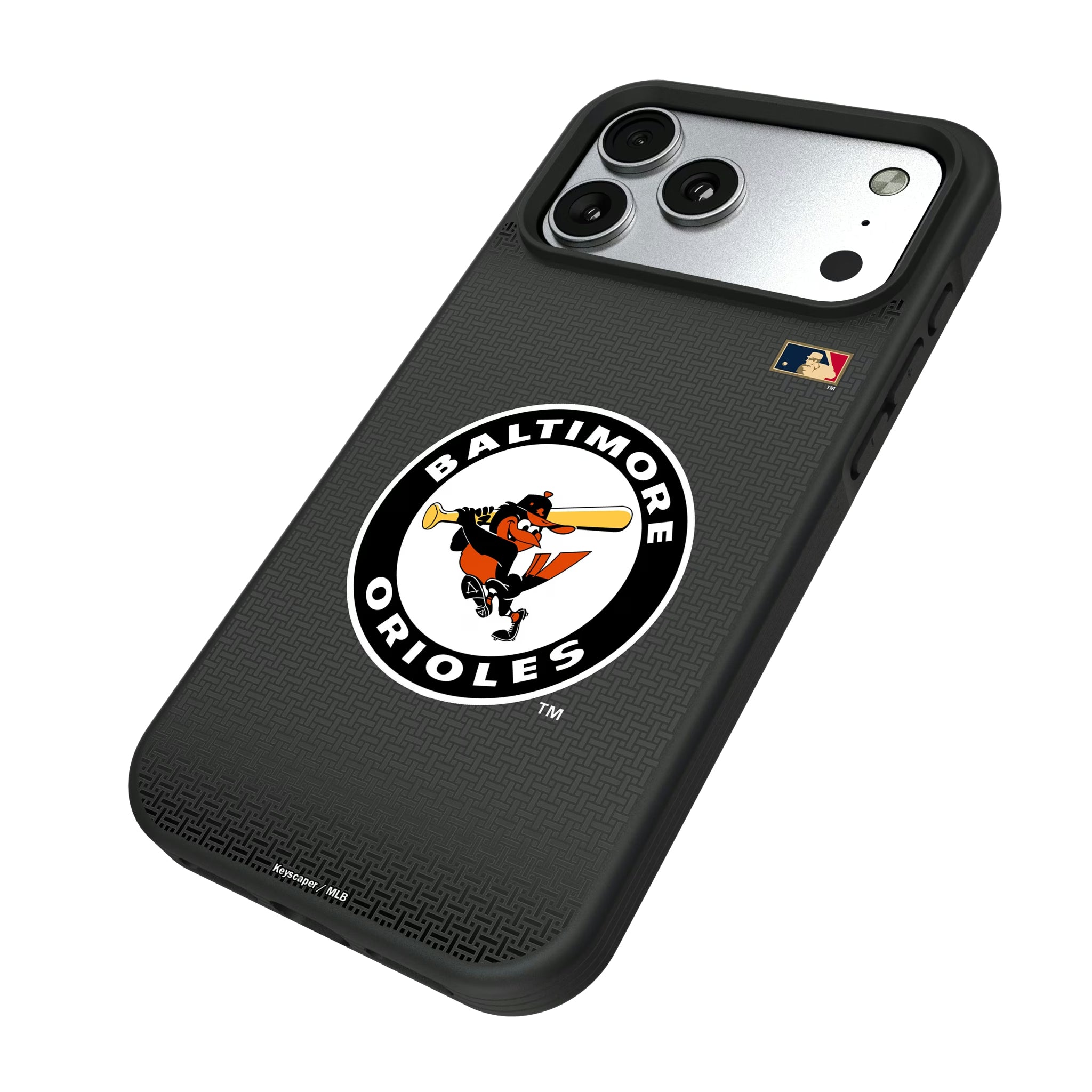 Baltimore Orioles 1966-1969 - Cooperstown Collection Linen iPhone Bump Phone Case for Apple iPhone - Isometric View#Device_iPhone 17 Pro Max