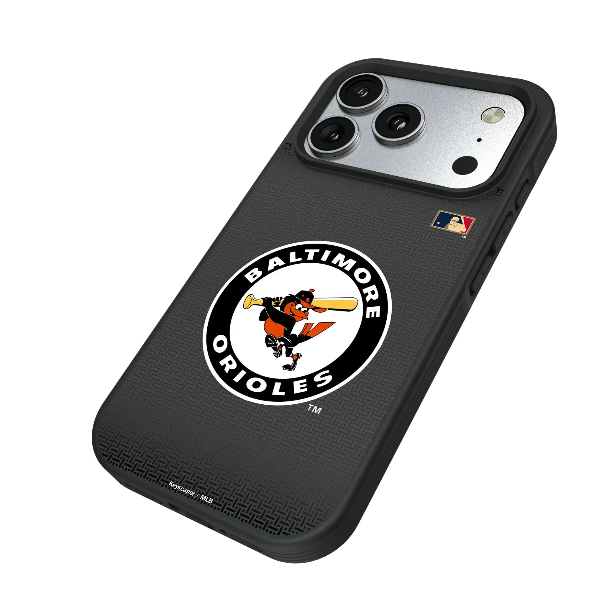 Baltimore Orioles 1966-1969 - Cooperstown Collection Linen iPhone Bump Phone Case for Apple iPhone - Isometric View#Device_iPhone 17 Pro