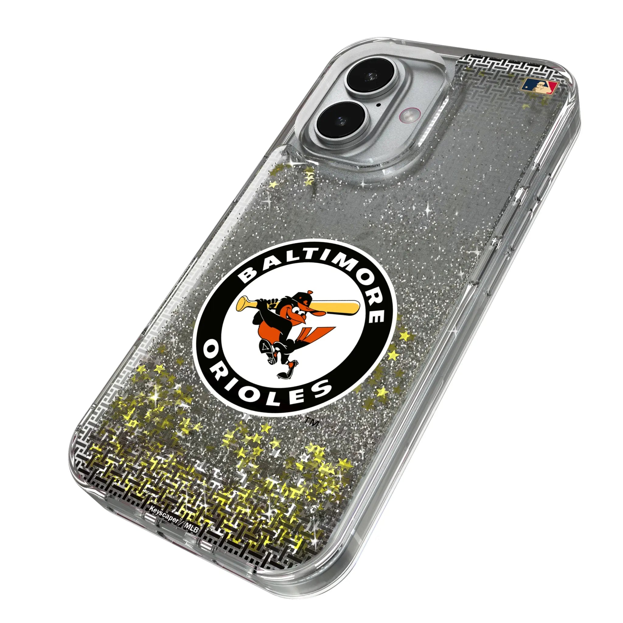 Baltimore Orioles 1966-1969 - Cooperstown Collection Linen iPhone Glitter Phone Case for Apple iPhone - Isometric View