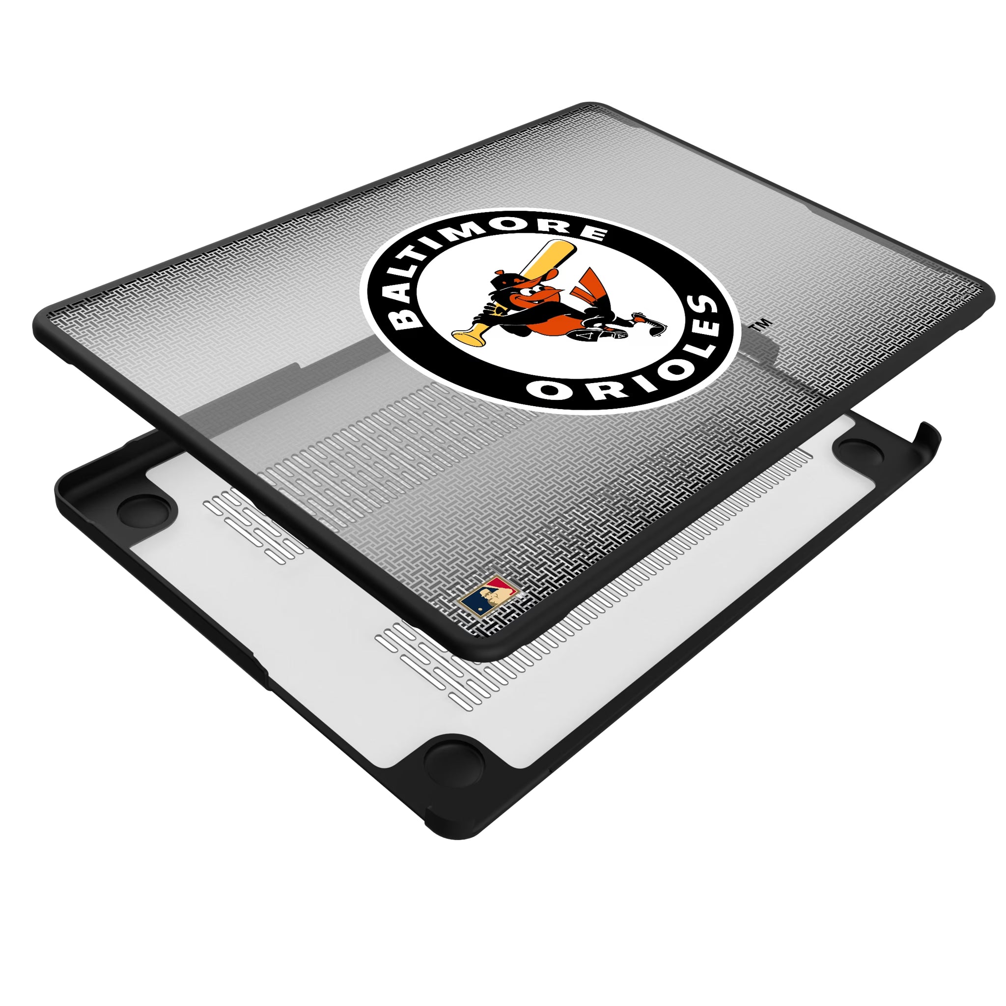 Baltimore Orioles 1966-1969 - Cooperstown Collection Linen MacBook Laptop Case for Apple MacBook - Isometric View#Device_MacBook Pro (14-inch, 2021) / MacBook Pro (14-inch, 2023) / MacBook Pro (14-inch, 2024)