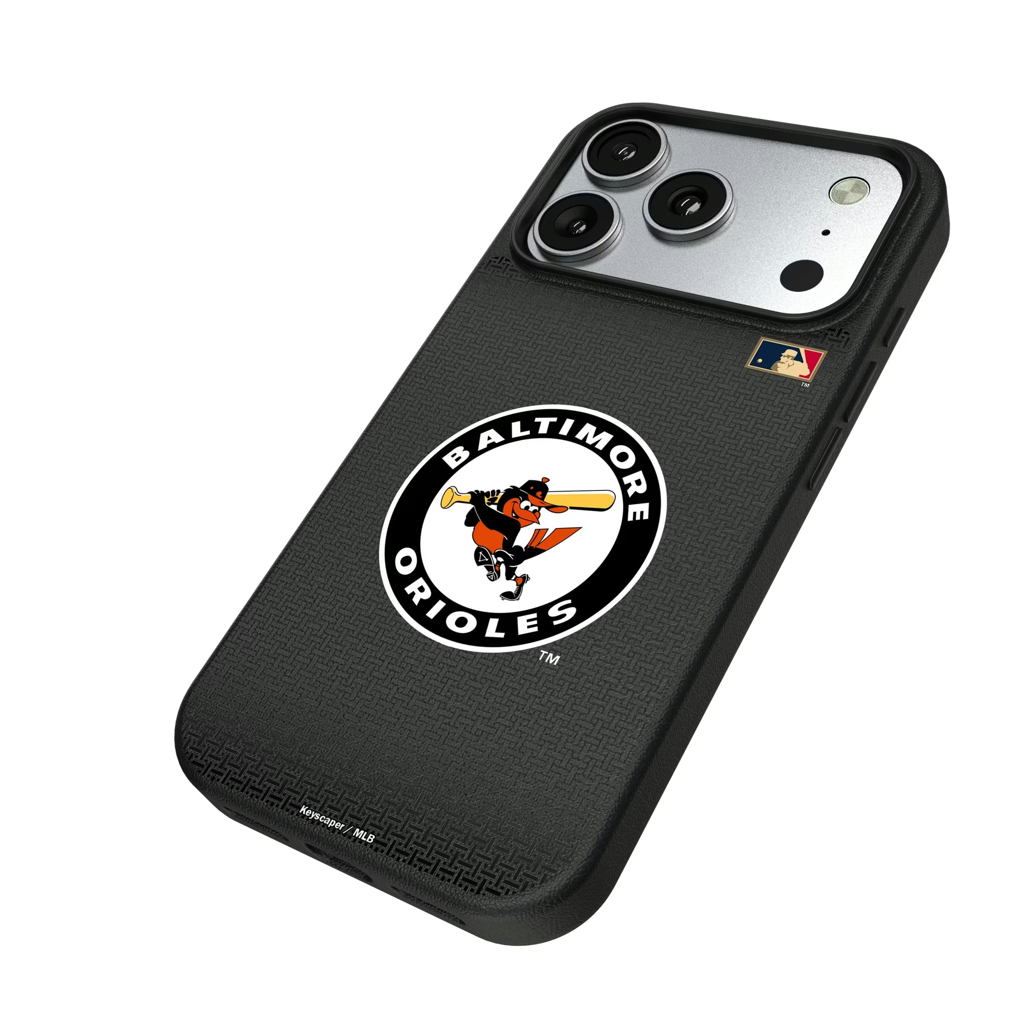 Baltimore Orioles 1966-1969 - Cooperstown Collection Linen iPhone MagSafe Compatible Phone Case for Apple iPhone - Isometric View#Device_iPhone 17 Pro