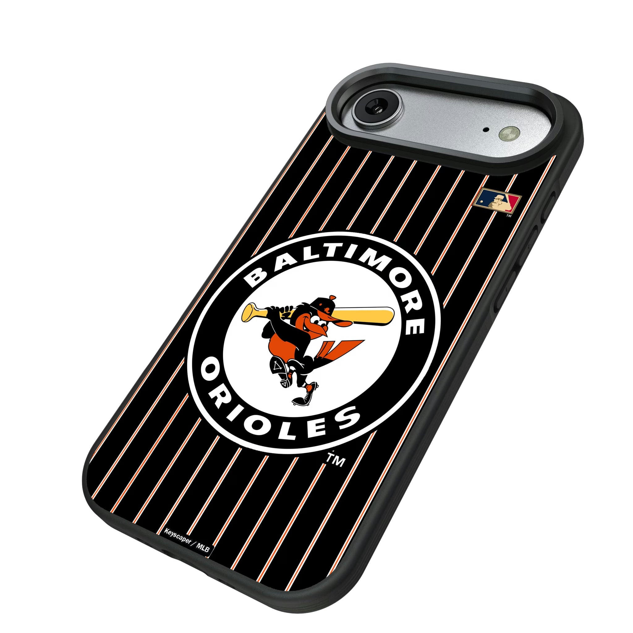 Baltimore Orioles 1966-1969 - Cooperstown Collection Pinstripe iPhone Bump Phone Case for Apple iPhone - Isometric View#Device_iPhone Air