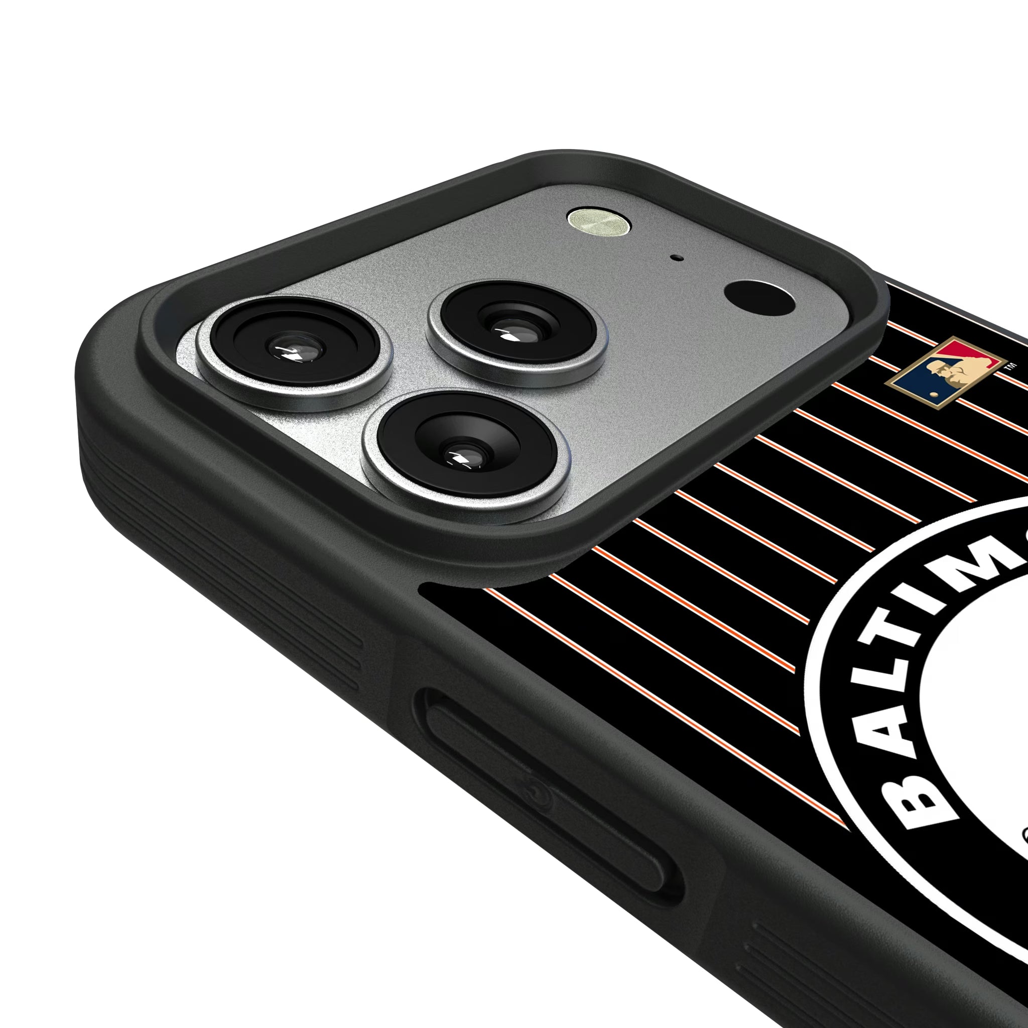 Baltimore Orioles 1966-1969 - Cooperstown Collection Pinstripe iPhone Bump Phone Case for Apple iPhone - Detail#Device_iPhone 17 Pro