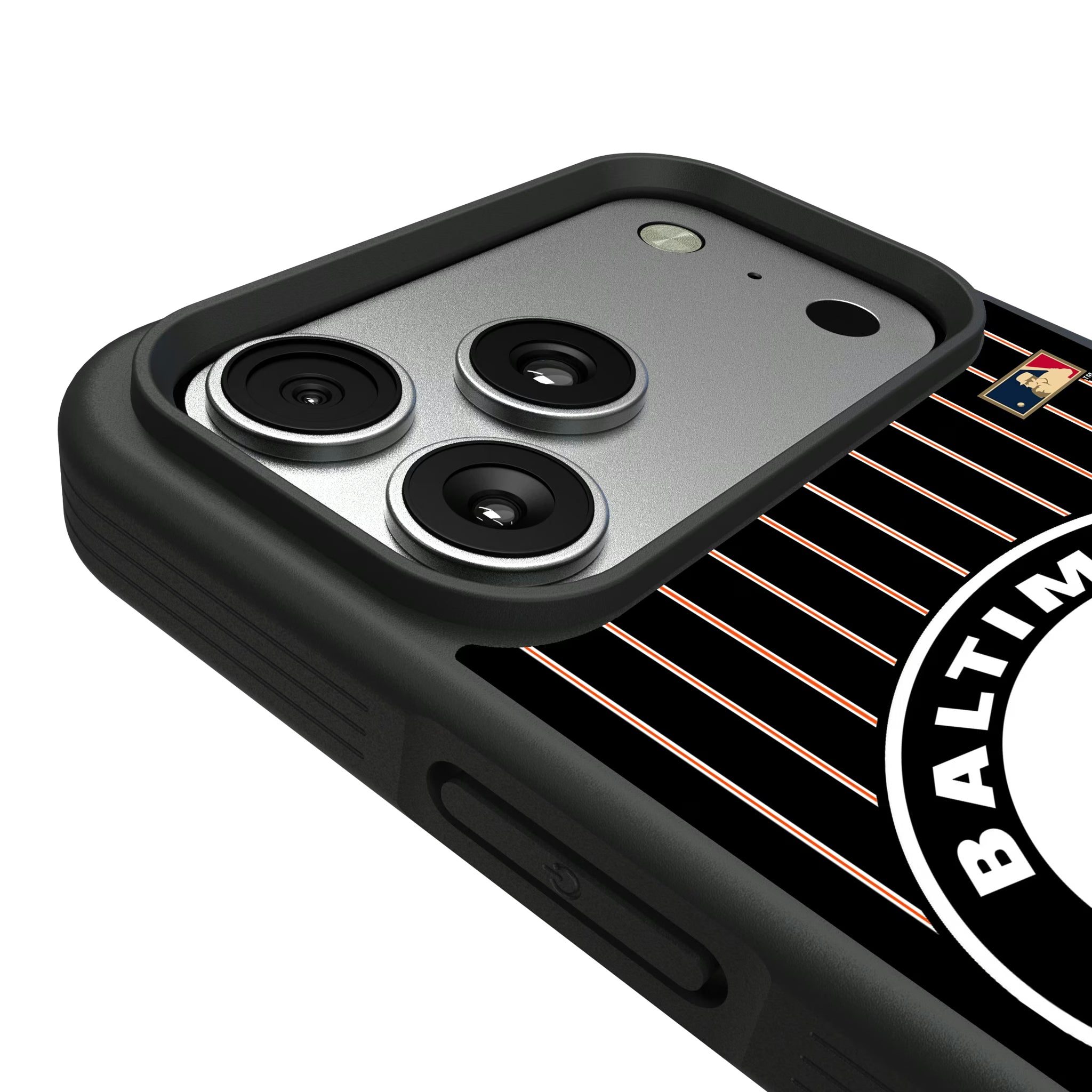 Baltimore Orioles 1966-1969 - Cooperstown Collection Pinstripe iPhone Bump Phone Case for Apple iPhone - Detail#Device_iPhone 17 Pro Max