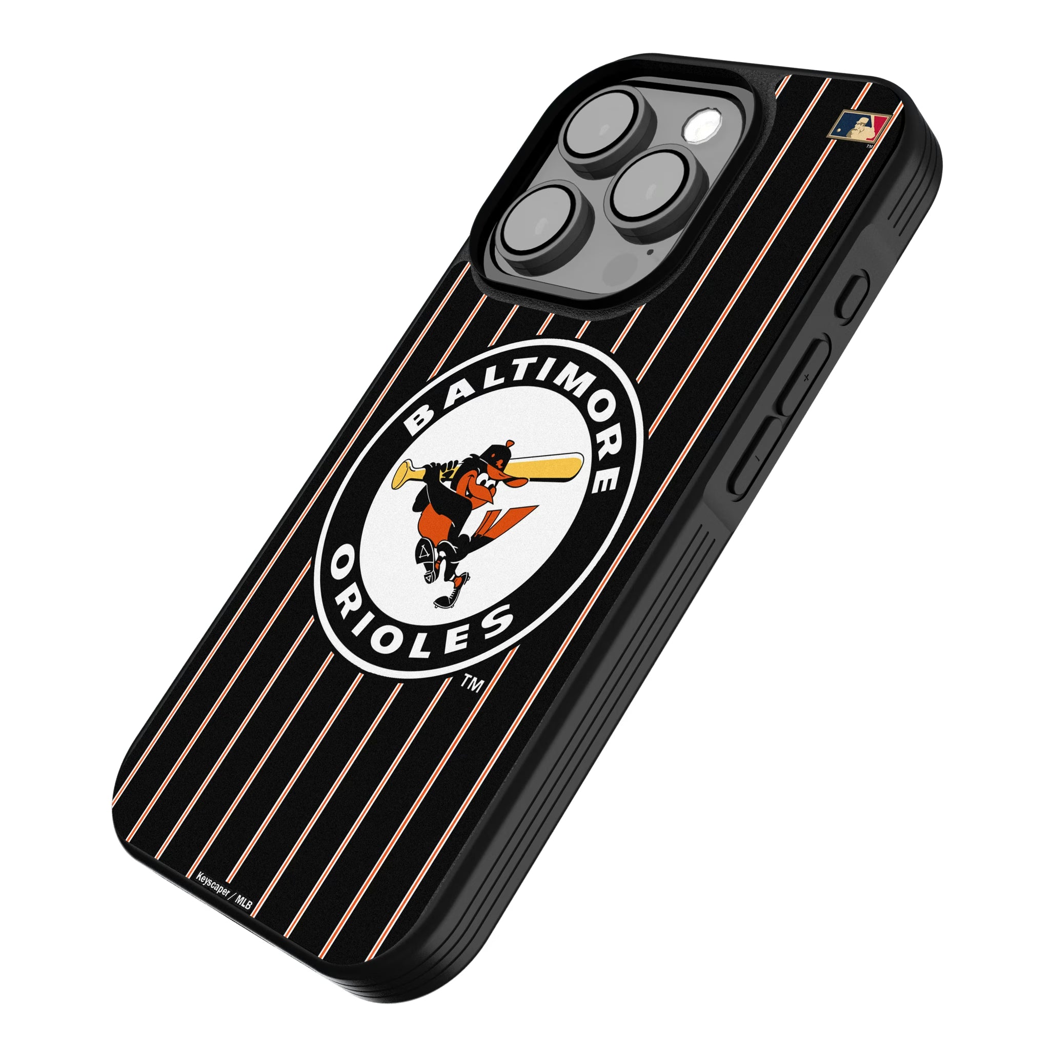 Baltimore Orioles 1966-1969 - Cooperstown Collection Pinstripe iPhone Bump Phone Case for Apple iPhone - Isometric View