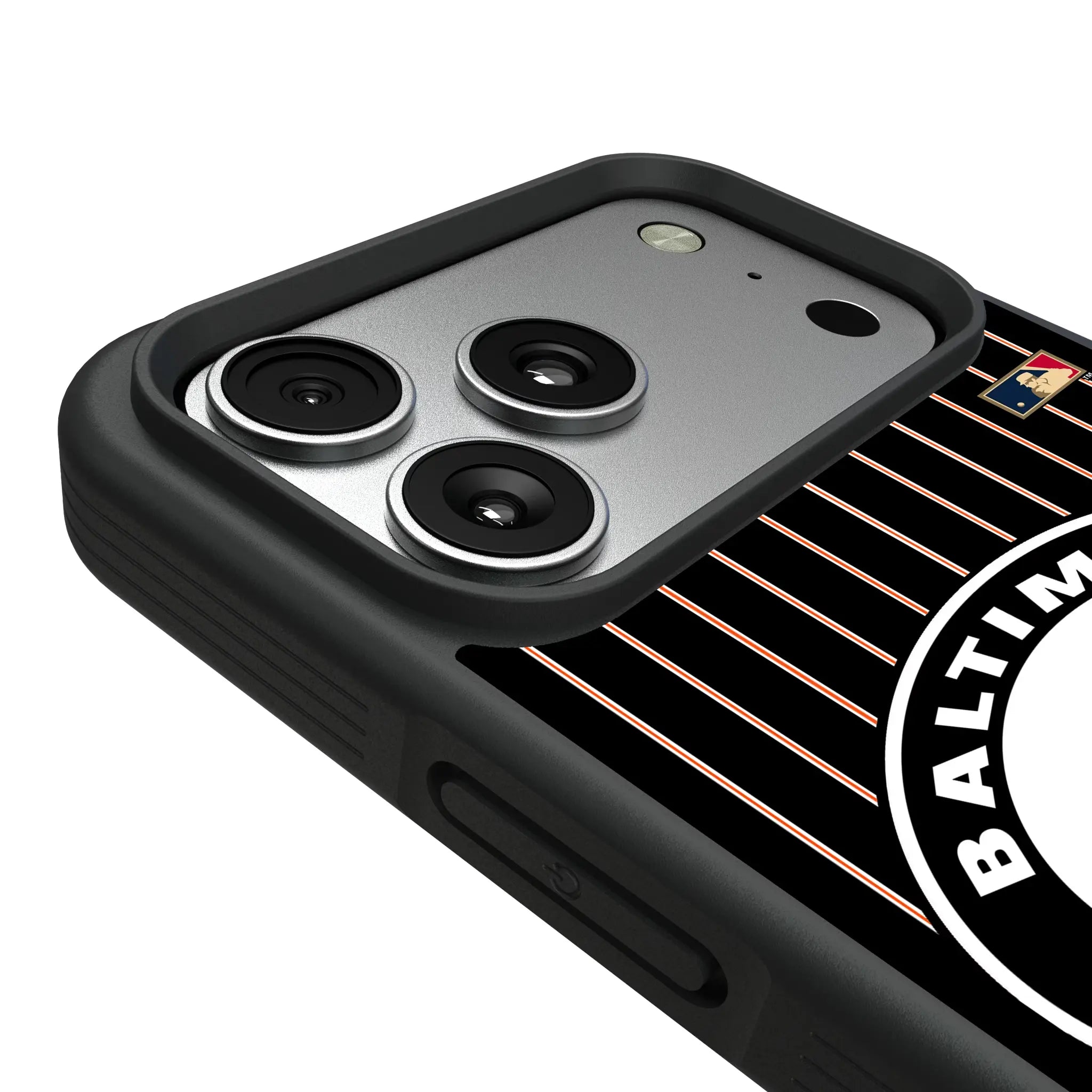 Baltimore Orioles 1966-1969 - Cooperstown Collection Pinstripe iPhone Bump Phone Case for Apple iPhone - Detail#Device_iPhone 17 Pro Max