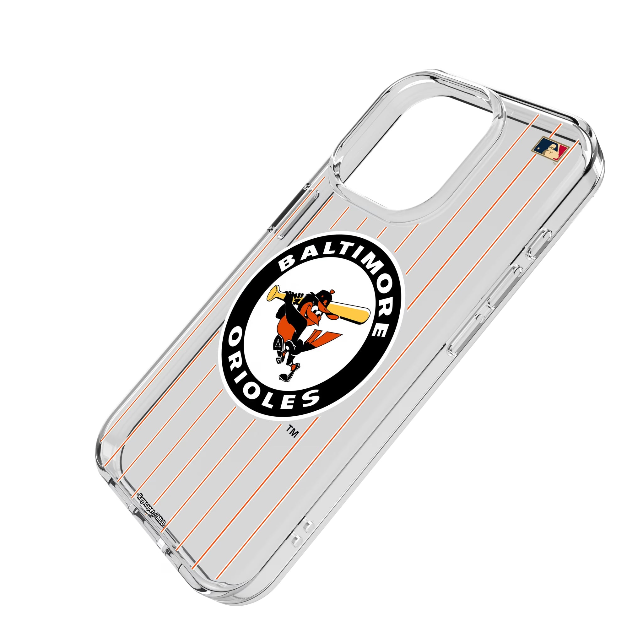 Baltimore Orioles 1966-1969 - Cooperstown Collection Pinstripe iPhone Clear Phone Case for Apple iPhone - Isometric View