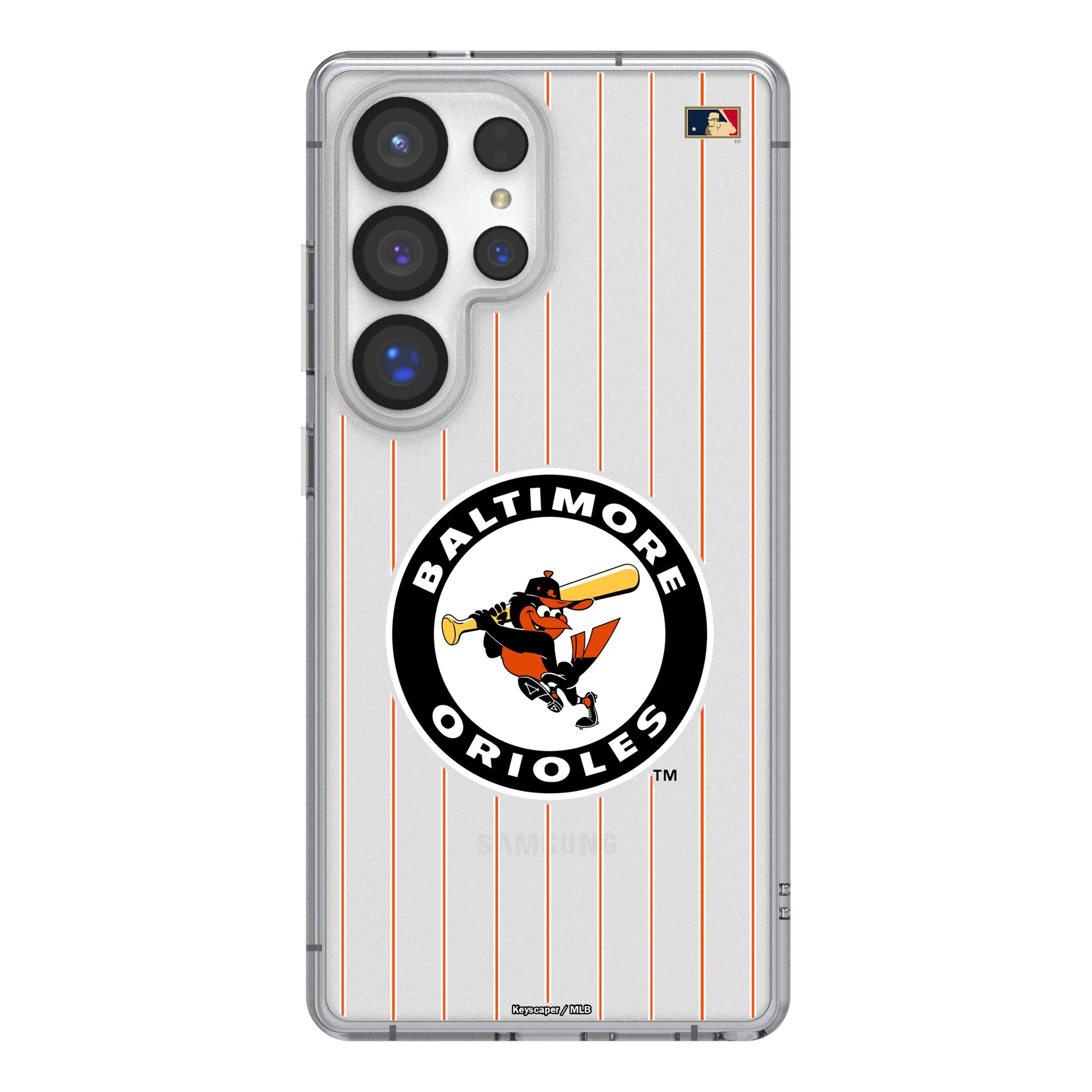 Baltimore Orioles 1966-1969 - Cooperstown Collection Pinstripe Galaxy Clear Phone Case for Samsung Galaxy
