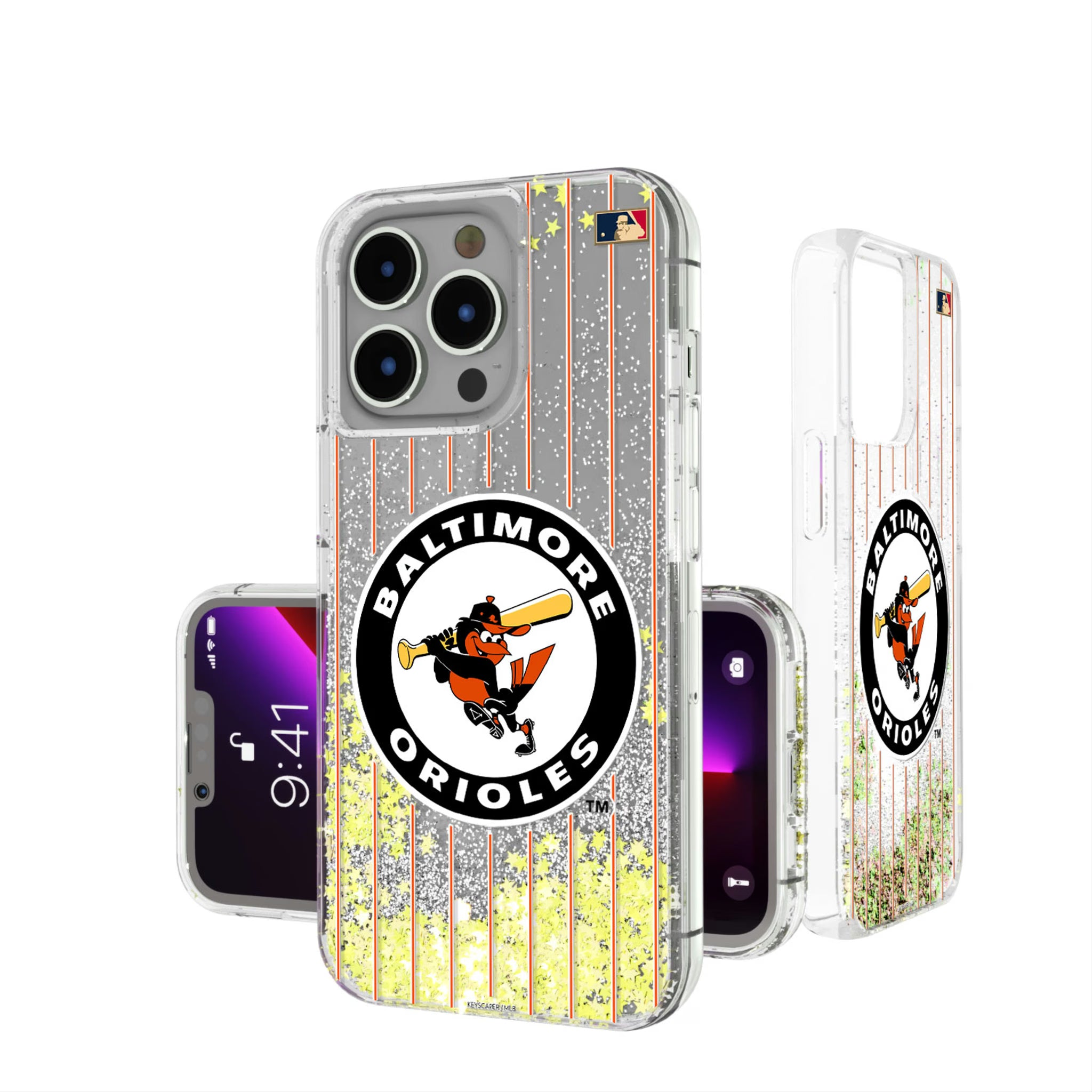 Baltimore Orioles 1966-1969 - Cooperstown Collection Pinstripe iPhone Glitter Phone Case for Apple iPhone
