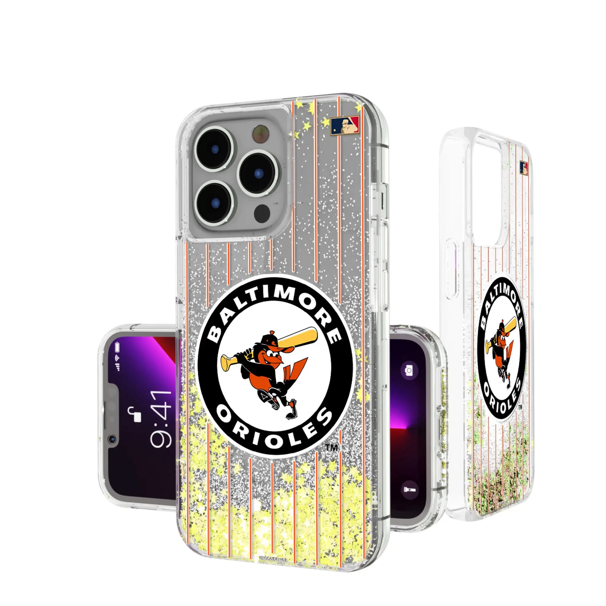 Baltimore Orioles 1966-1969 - Cooperstown Collection Pinstripe iPhone Glitter Phone Case for Apple iPhone
