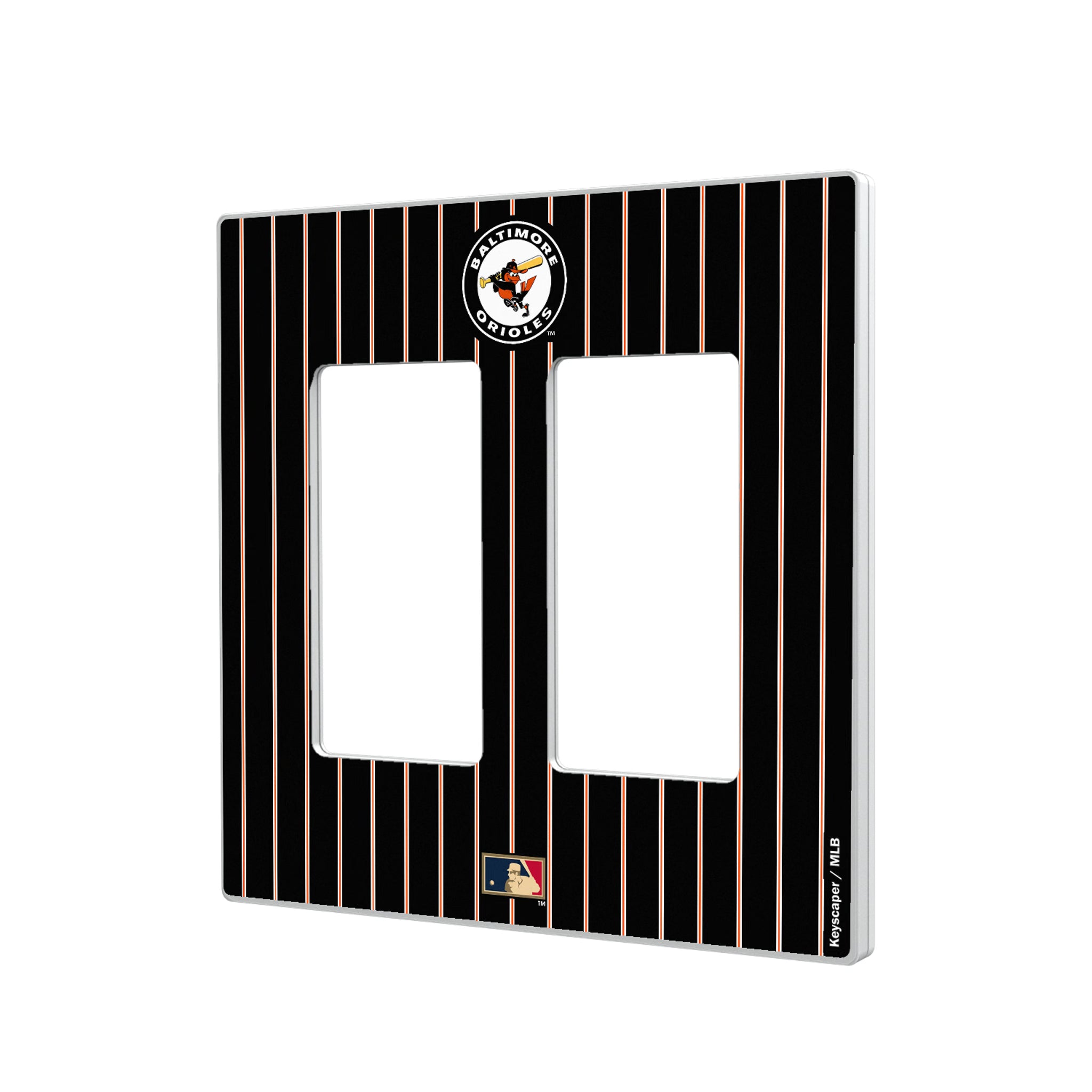 Baltimore Orioles 1966-1969 - Cooperstown Collection Pinstripe Hidden-Screw Light Switch Plate#Style_Double Rocker