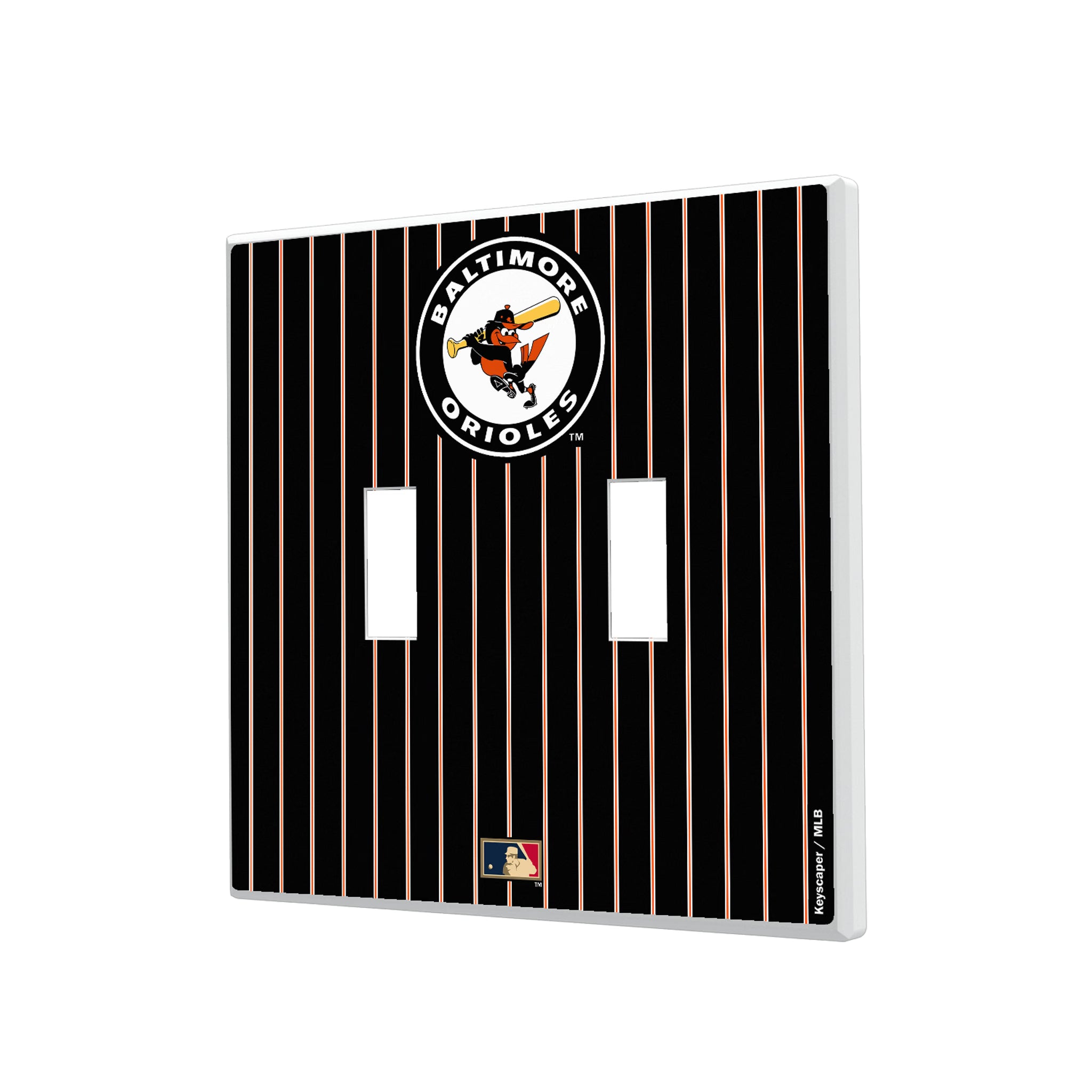 Baltimore Orioles 1966-1969 - Cooperstown Collection Pinstripe Hidden-Screw Light Switch Plate#Style_Double Toggle