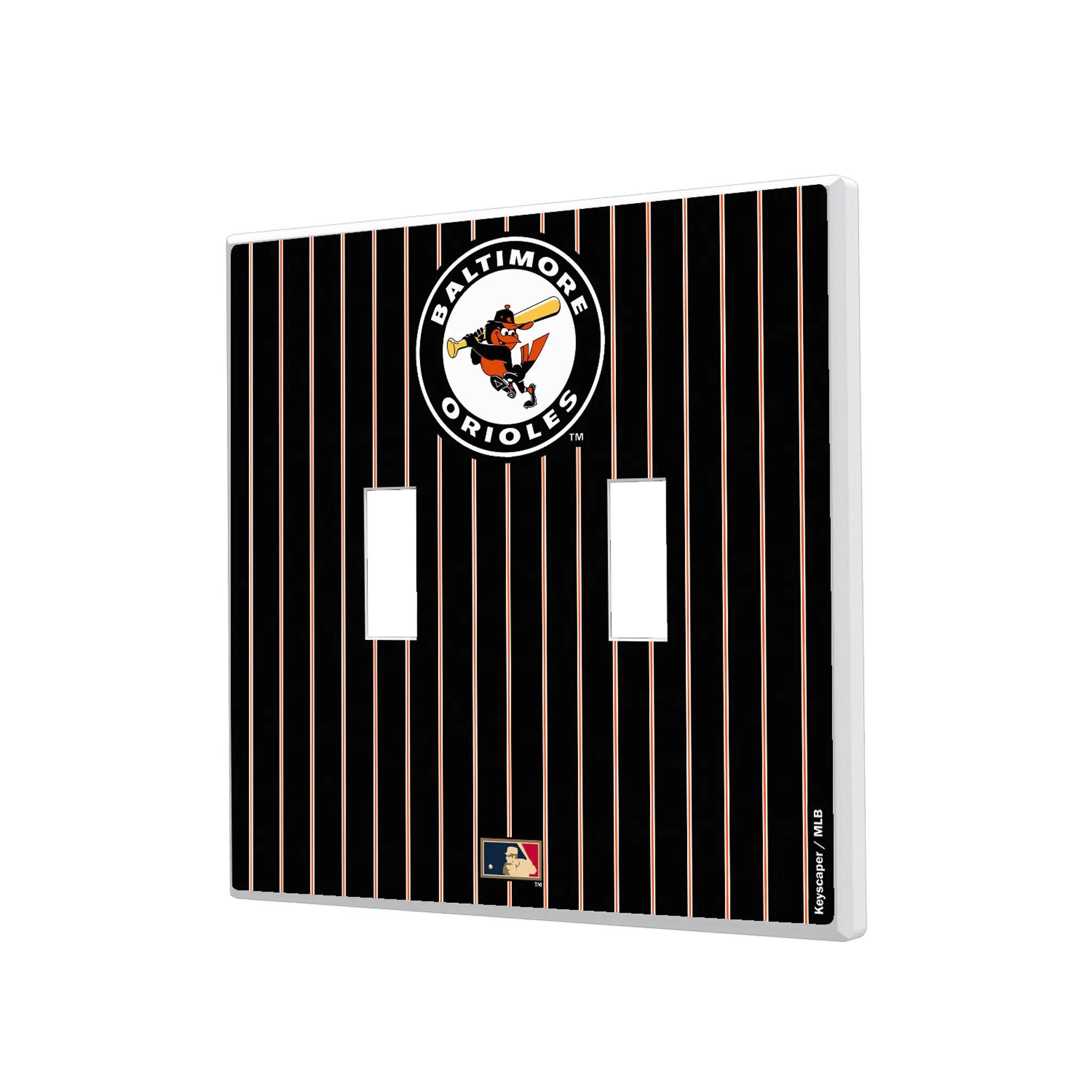 Baltimore Orioles 1966-1969 - Cooperstown Collection Pinstripe Hidden-Screw Light Switch Plate#Style_Double Toggle