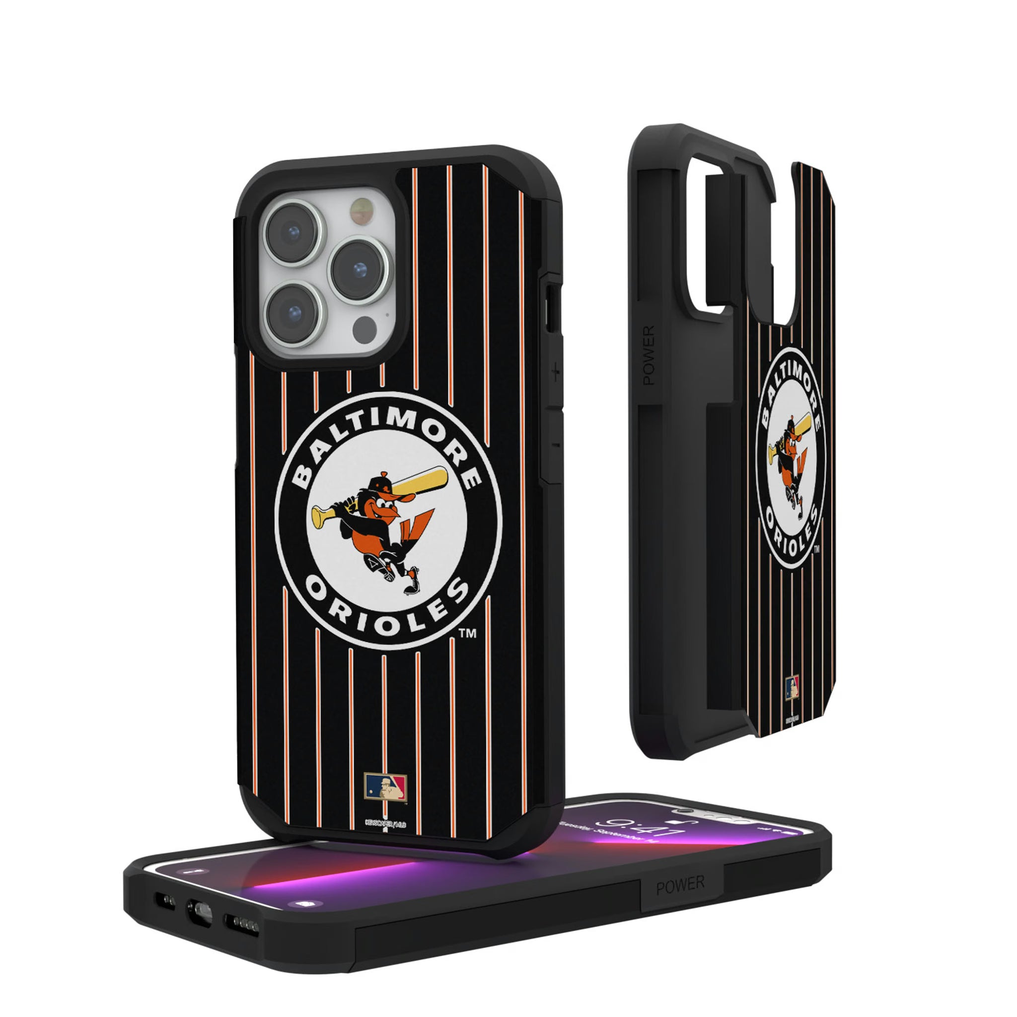 Baltimore Orioles 1966-1969 - Cooperstown Collection Pinstripe iPhone Rugged Phone Case for Apple iPhone