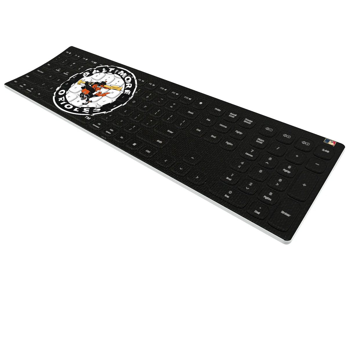 Baltimore Orioles 1966-1969 - Cooperstown Collection Solid KKB605 Curved Wireless Keyboard - Isometric View