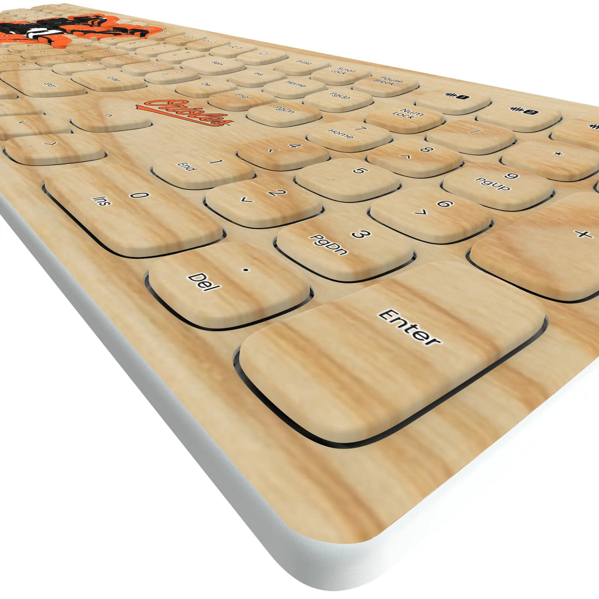 Baltimore Orioles Baseball Bat KKB605 Curved Wireless Keyboard - Detail