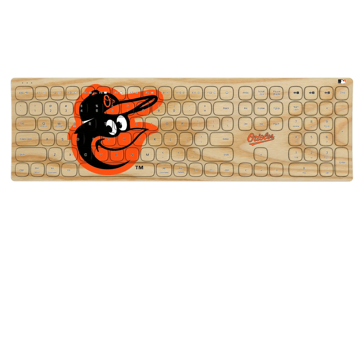 Baltimore Orioles Baseball Bat KKB605 Curved Wireless Keyboard