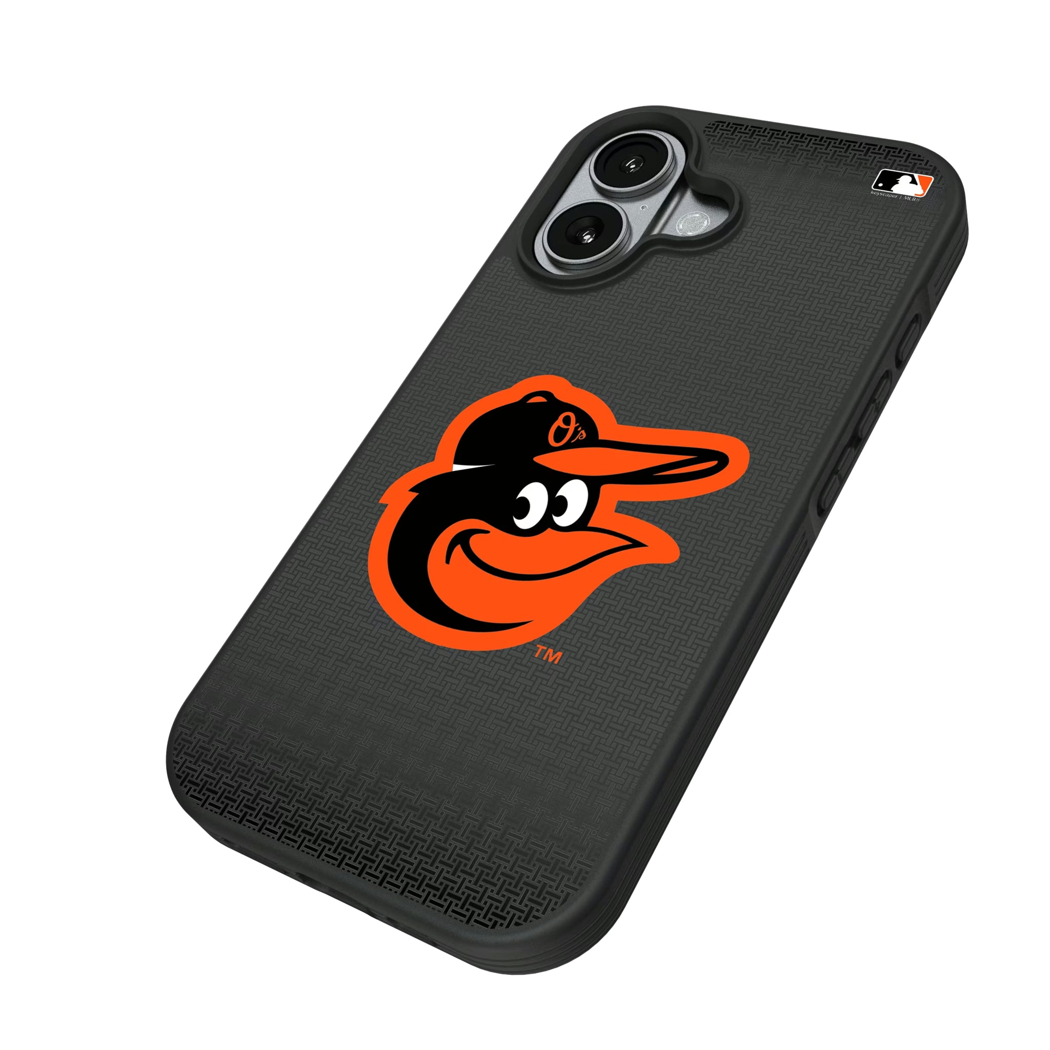 Baltimore Orioles Linen iPhone Bump Phone Case for Apple iPhone - Isometric View#Device_iPhone 17