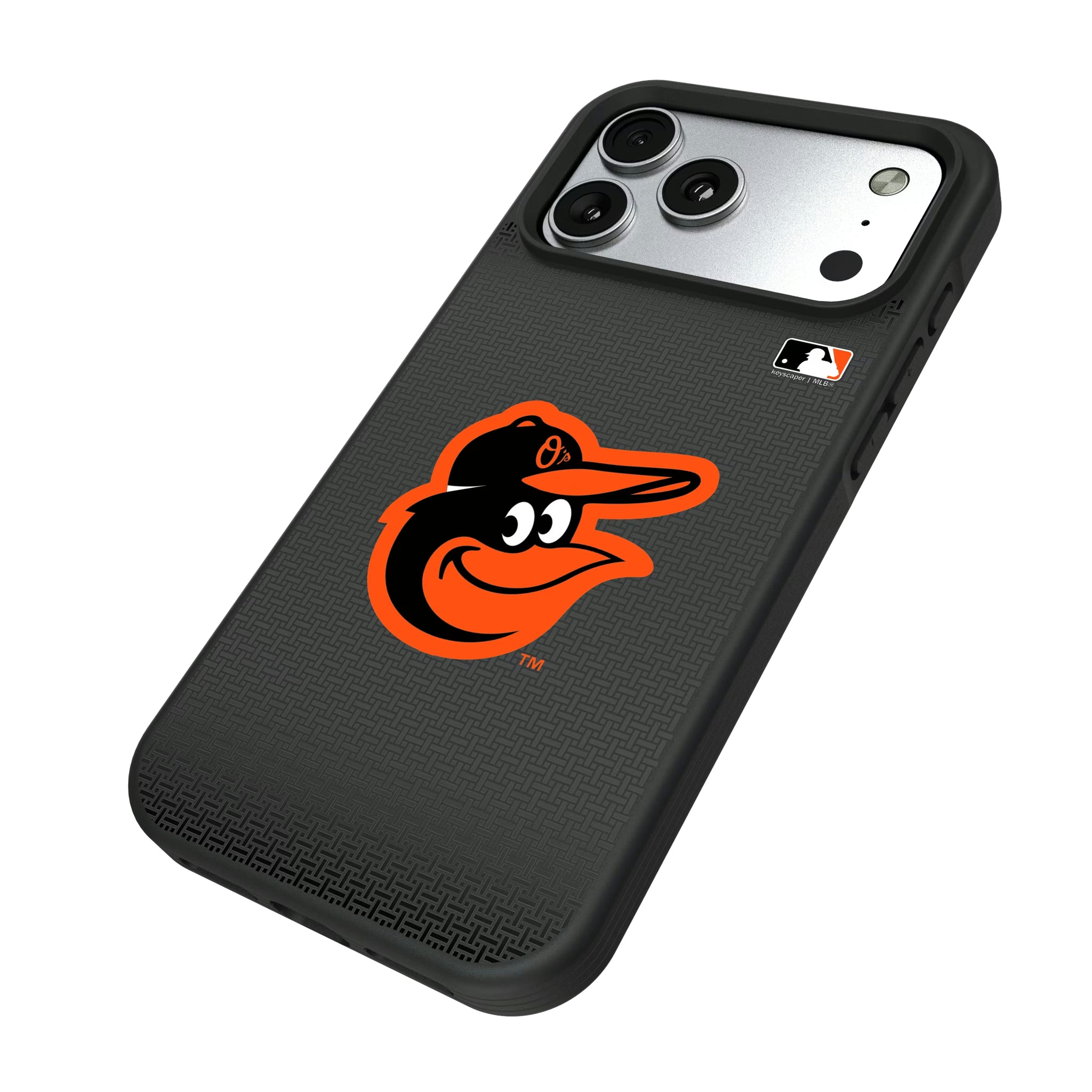 Baltimore Orioles Linen iPhone Bump Phone Case for Apple iPhone - Isometric View#Device_iPhone 17 Pro Max
