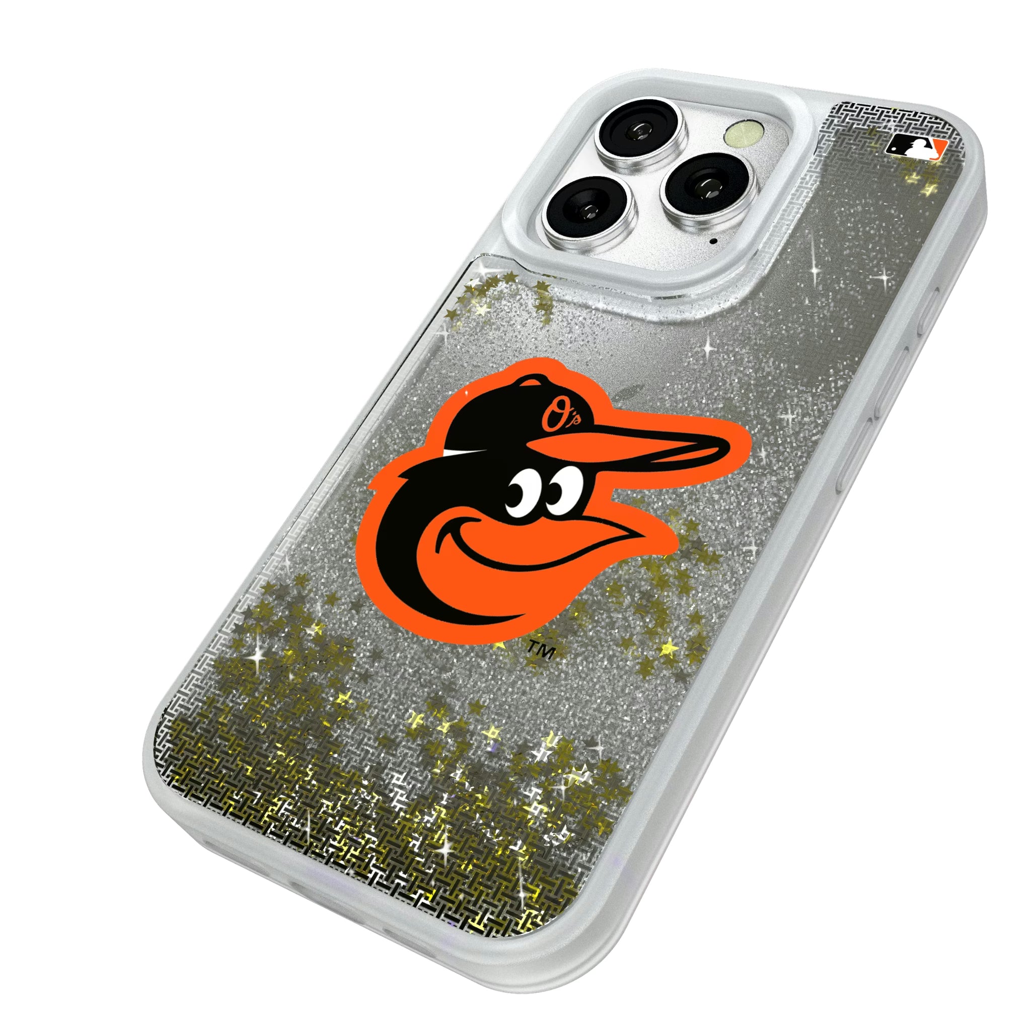 Baltimore Orioles Linen iPhone Glitter Phone Case for Apple iPhone - Isometric View#Device_iPhone 16 Pro