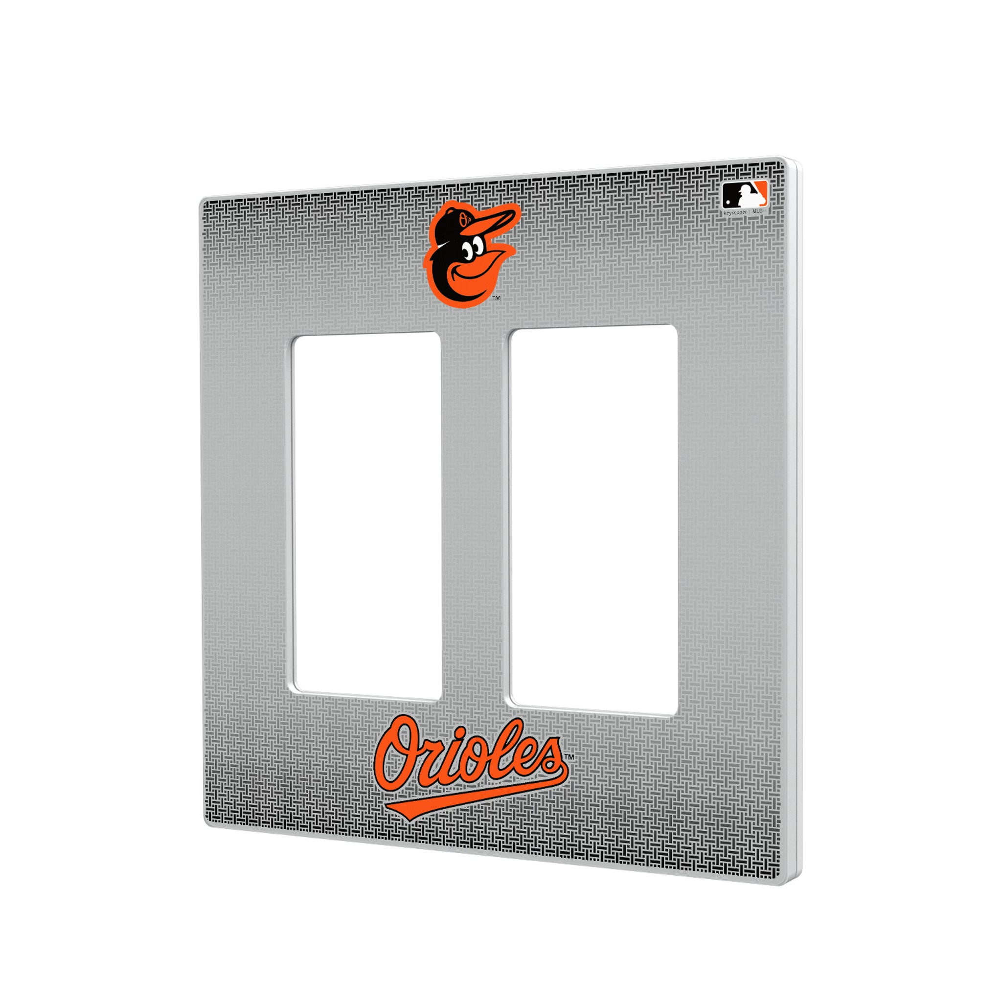 Baltimore Orioles Linen Hidden-Screw Light Switch Plate#Style_Double Rocker