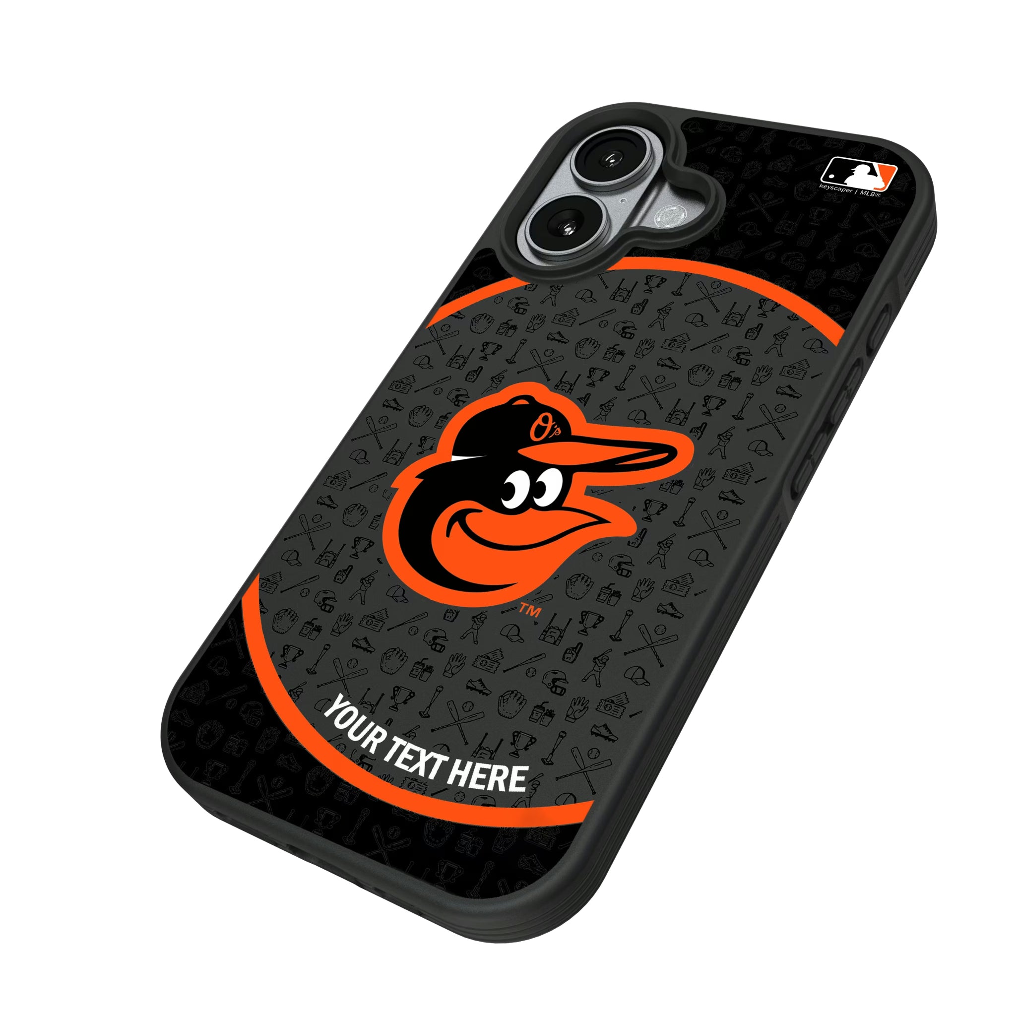 Baltimore Orioles Personalized Circle iPhone Bump Phone Case for Apple iPhone - Isometric View#Device_iPhone 17