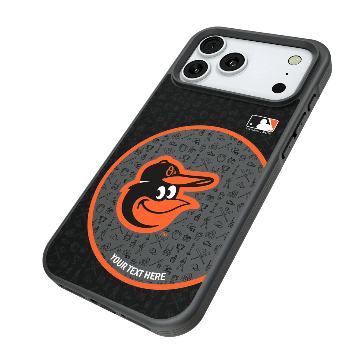Baltimore Orioles Personalized Circle iPhone Bump Phone Case for Apple iPhone - Isometric View#Device_iPhone 18 Pro Max