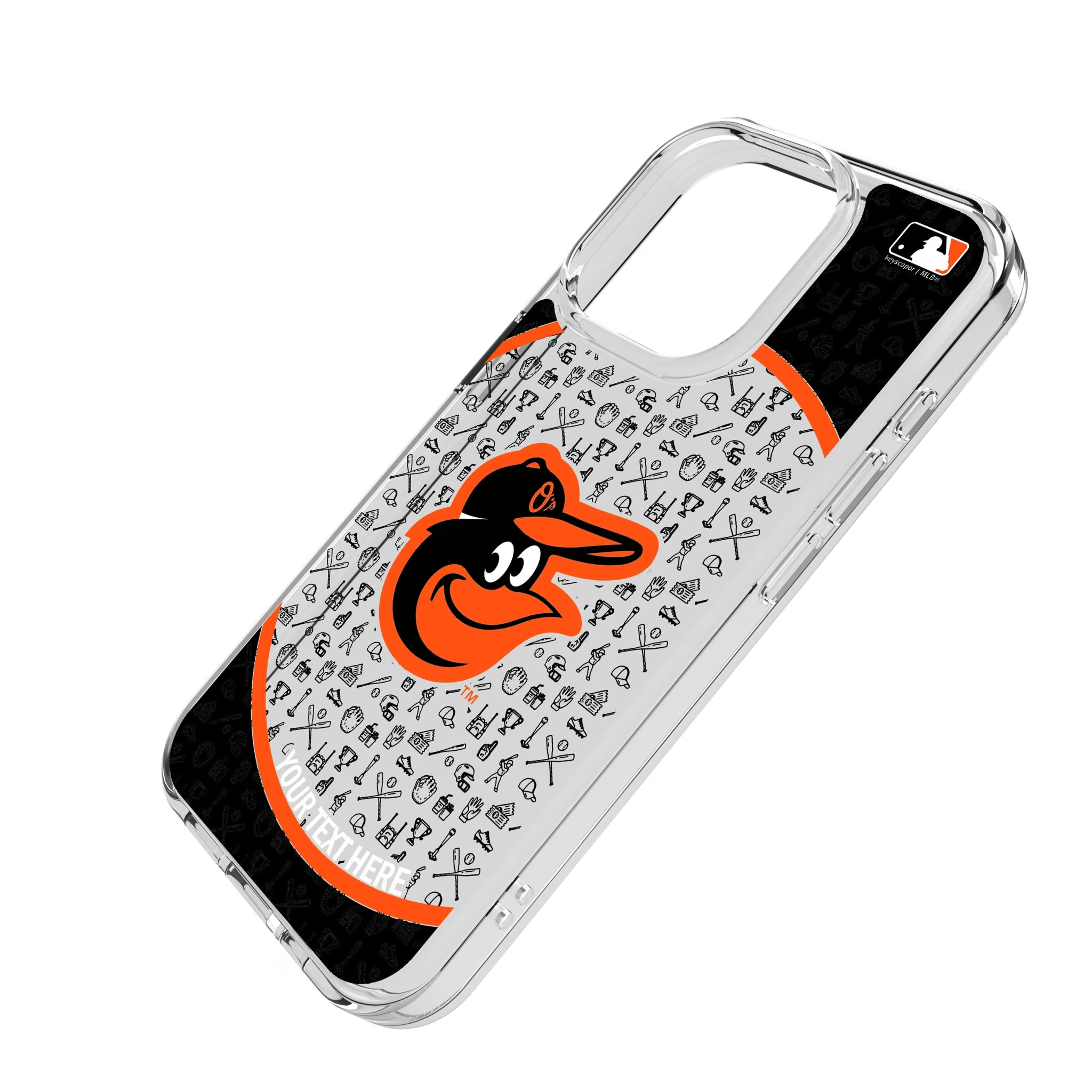Baltimore Orioles Personalized Circle iPhone Clear Phone Case for Apple iPhone - Isometric View