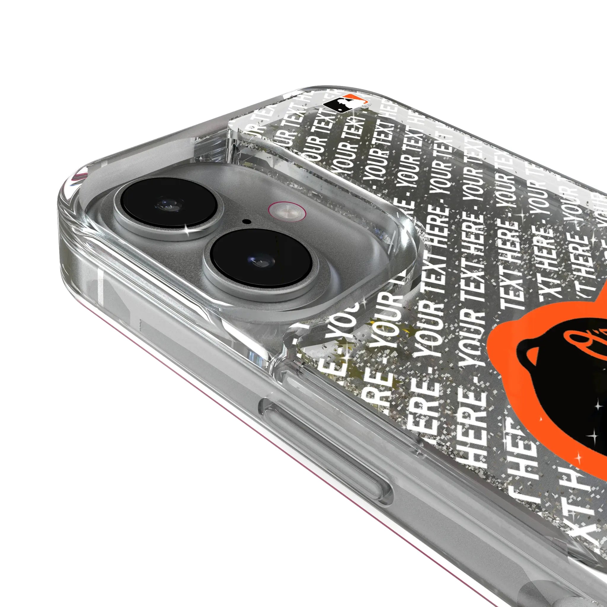 Baltimore Orioles Personalized EndZone Plus iPhone Glitter Phone Case for Apple iPhone - Detail