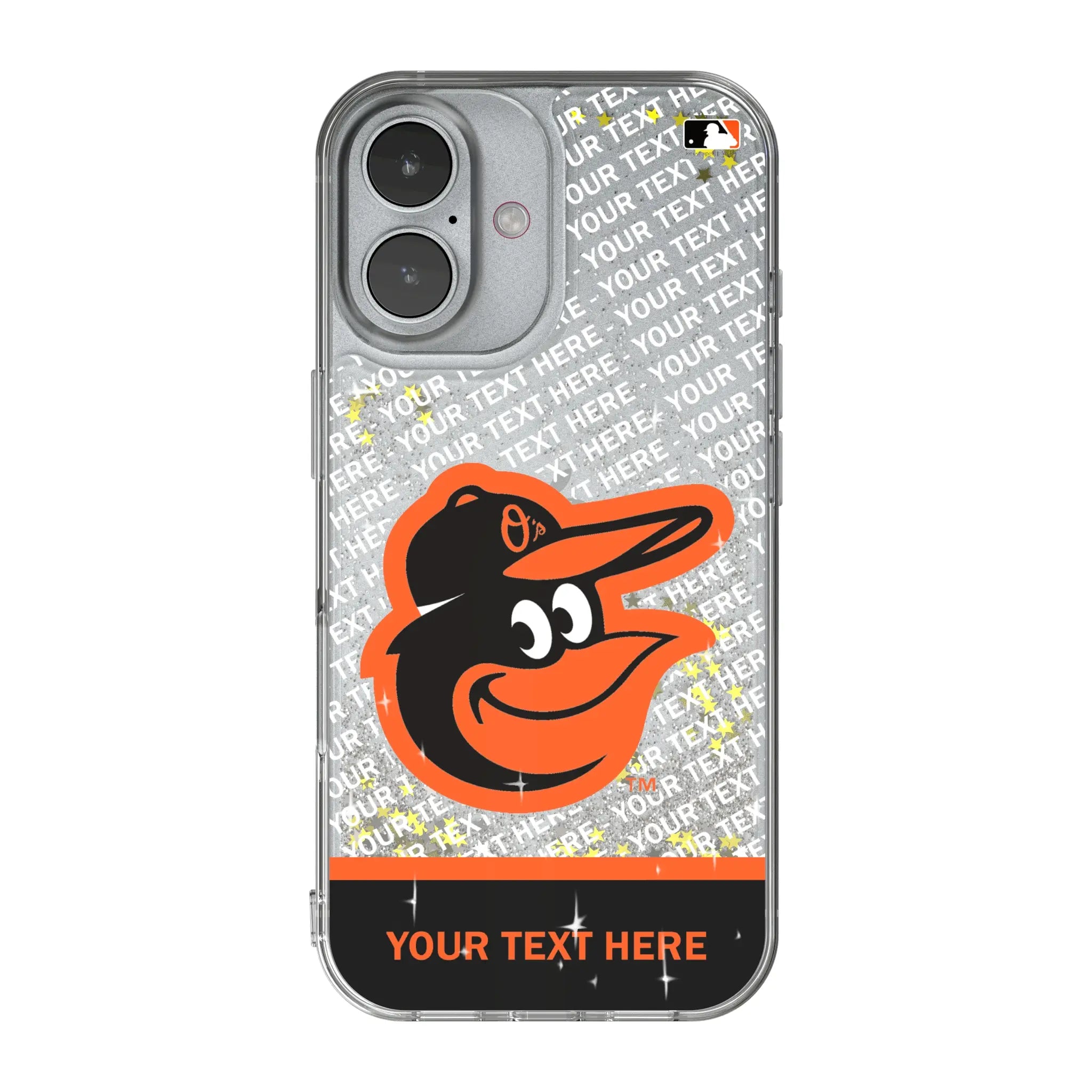 Baltimore Orioles Personalized EndZone Plus iPhone Glitter Phone Case for Apple iPhone