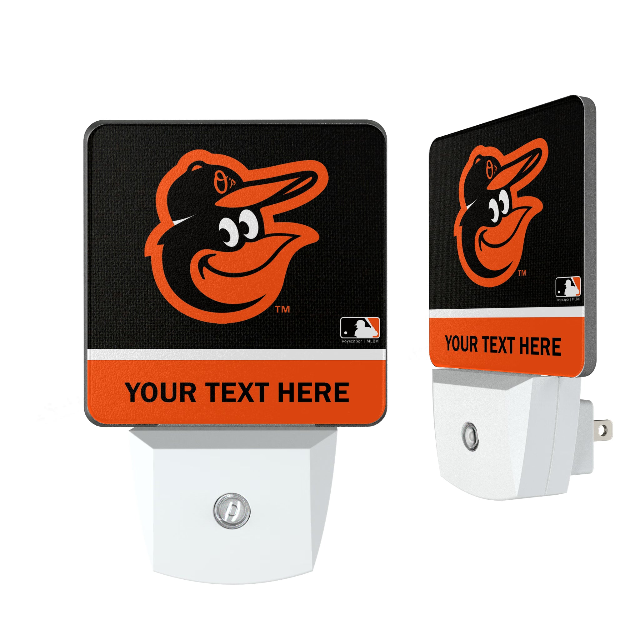 Baltimore Orioles Personalized Endzone Solid Night Light 2-Pack