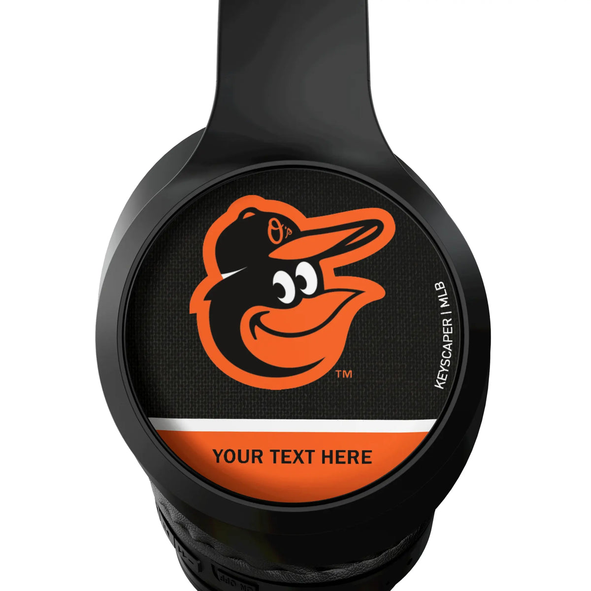 Baltimore Orioles Personalized Endzone Solid Wireless Over-Ear Headphones With Case - Detail