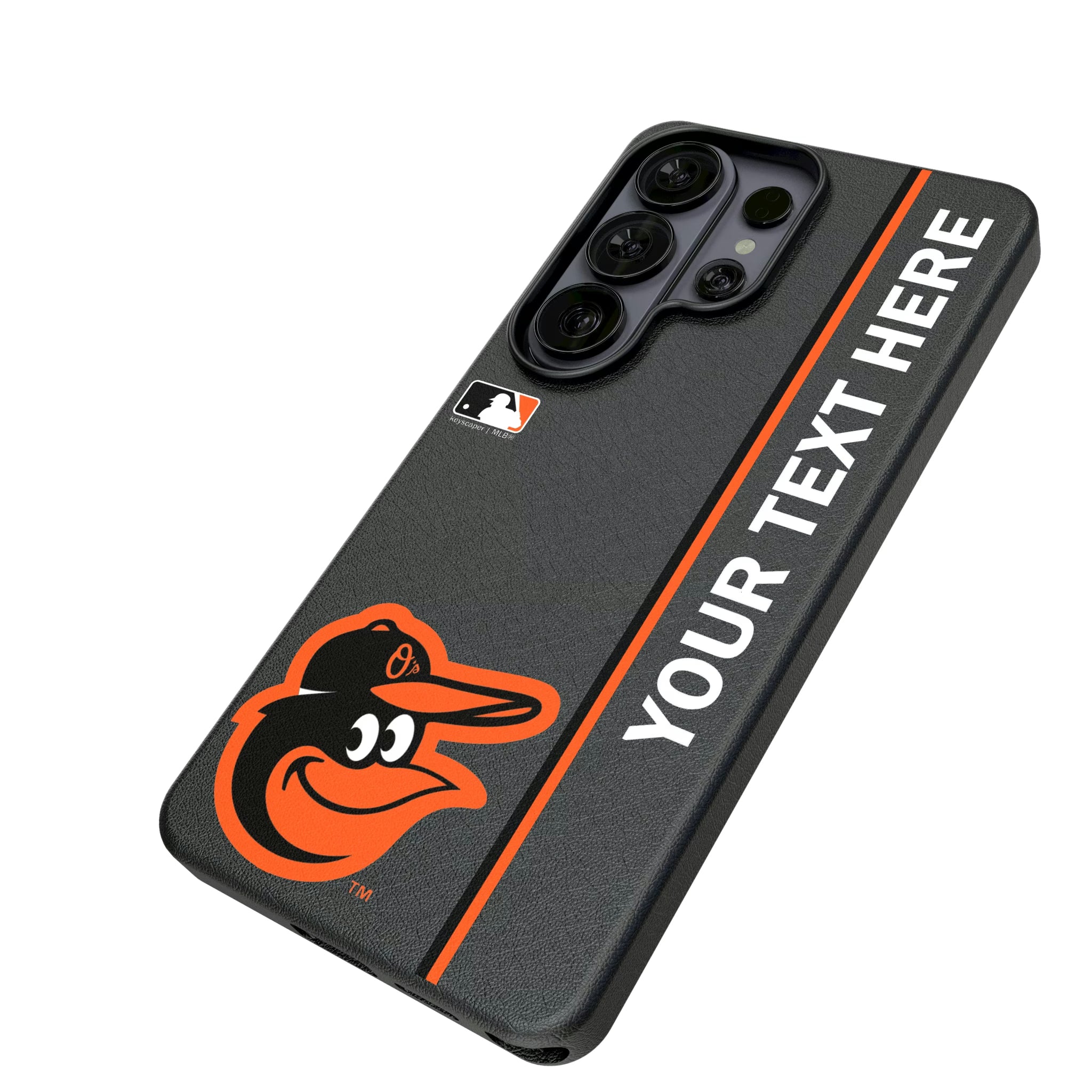 Baltimore Orioles Personalized Sidebard Galaxy MagSafe Compatible Phone Case for Samsung Galaxy - Isometric View