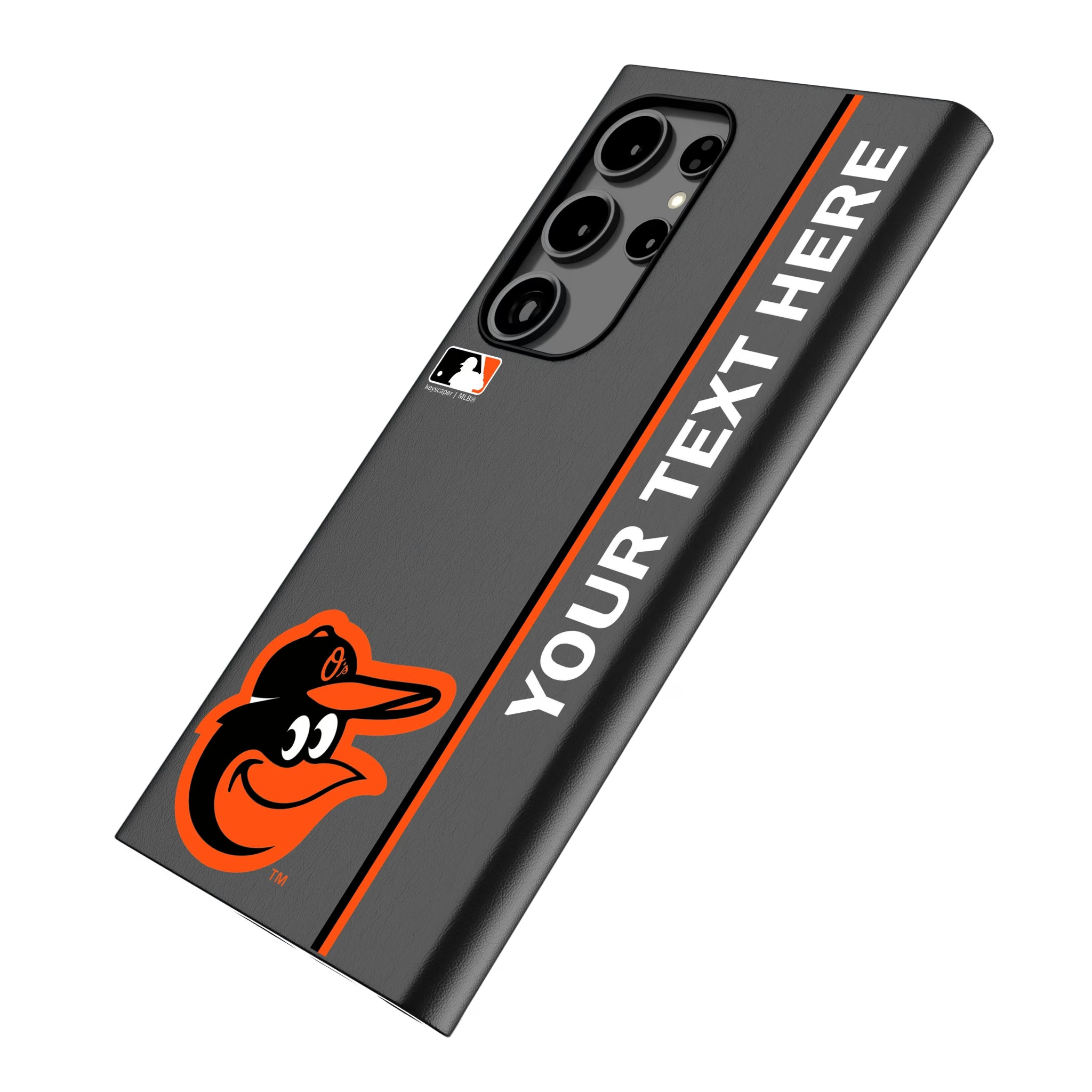 Baltimore Orioles Personalized Sidebard Galaxy MagSafe Compatible Phone Case for Samsung Galaxy - Isometric View